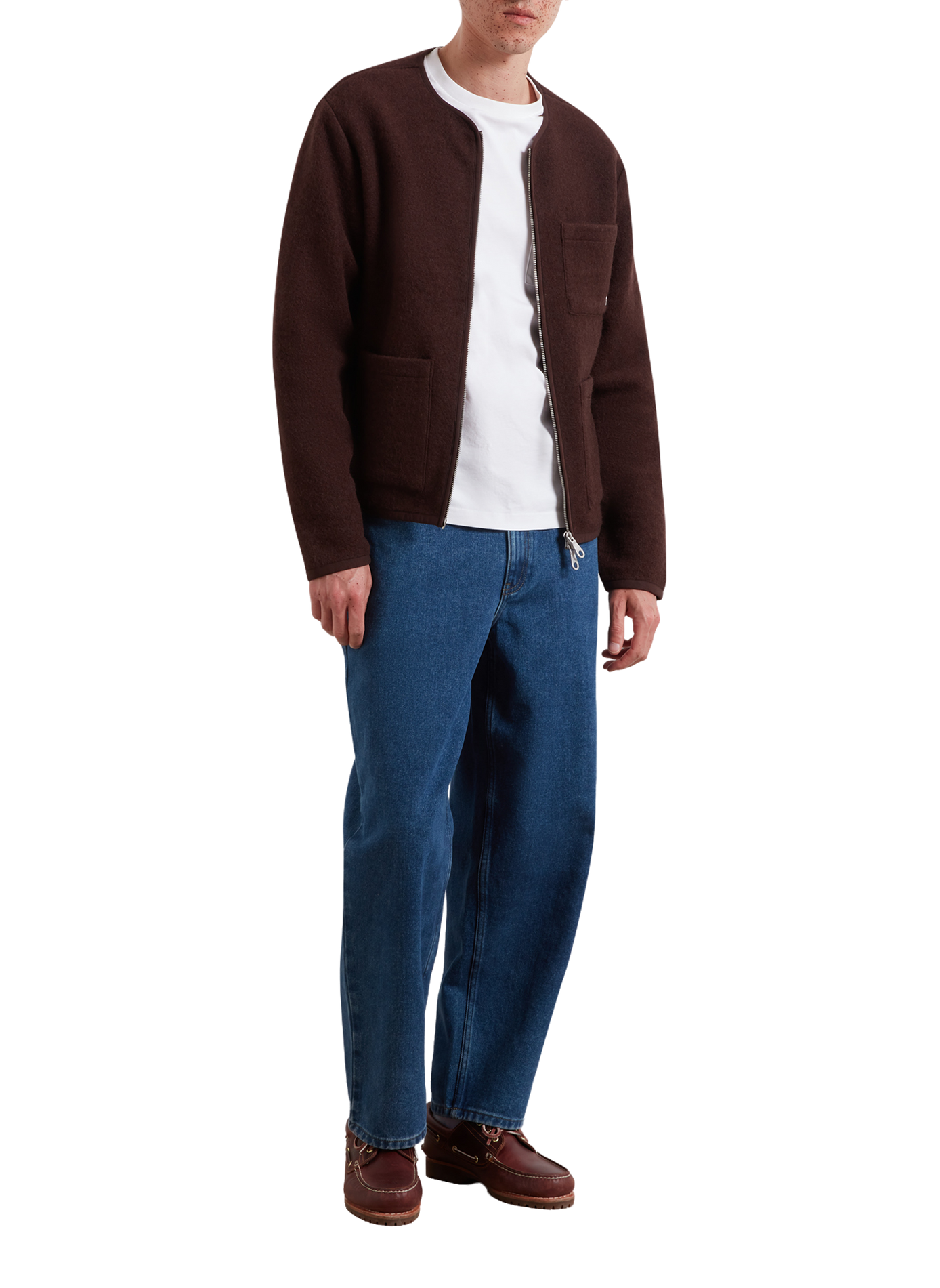 Veste droite en laine mélangée FARAH Bruin