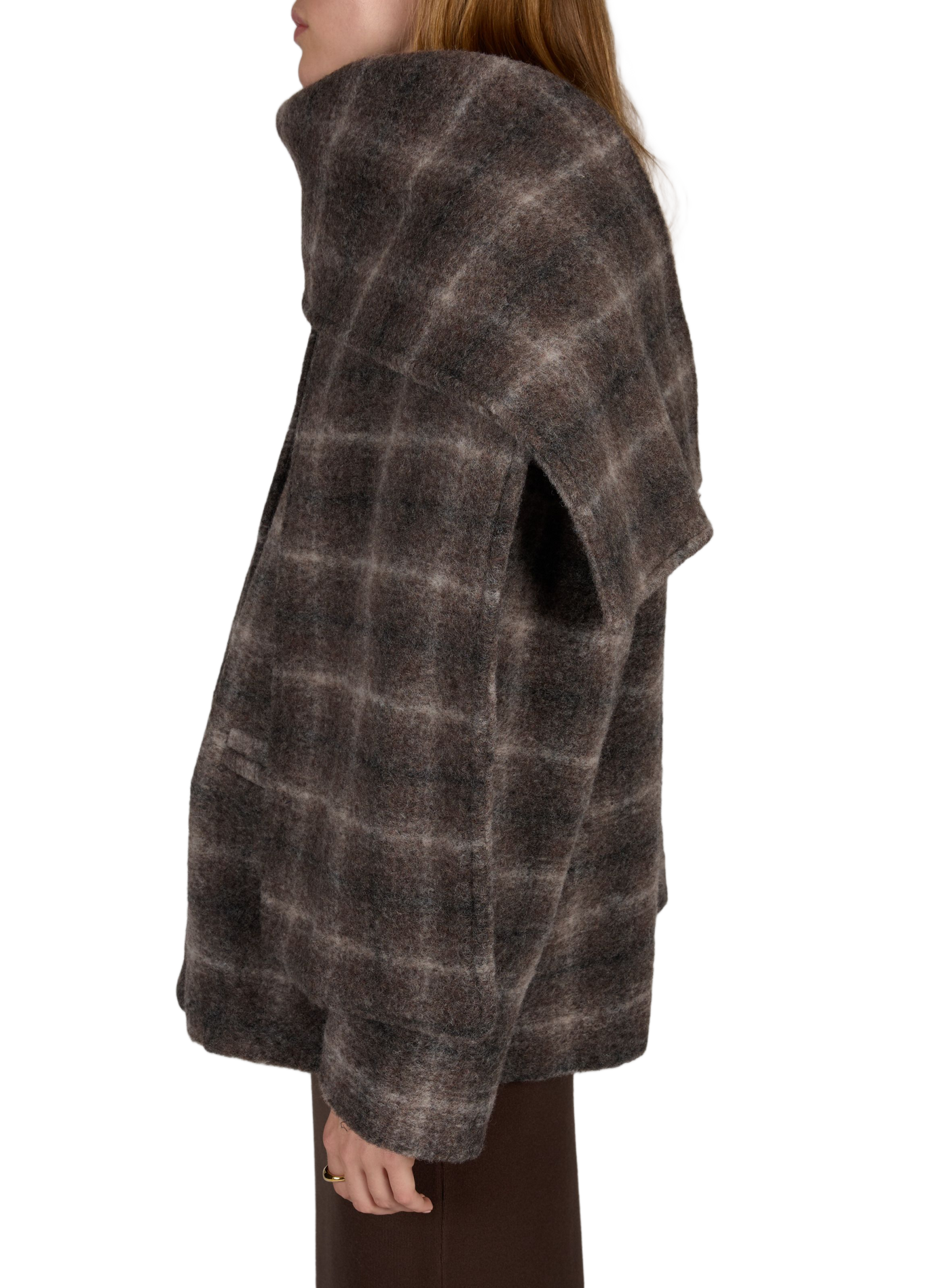 Oversized checked jacket OBJECT Brown