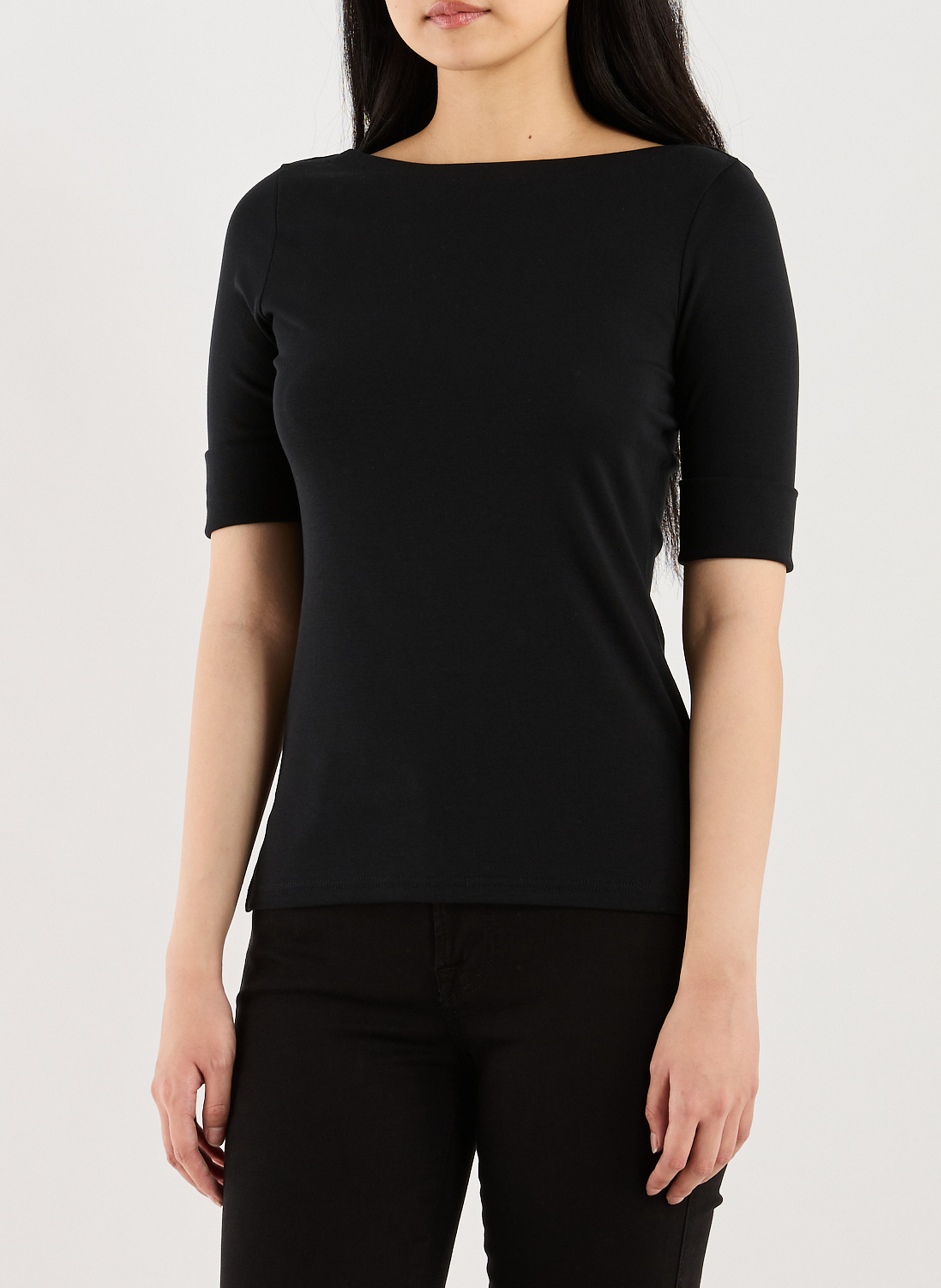 T-shirt en coton mélangé LAUREN RALPH LAUREN Noir