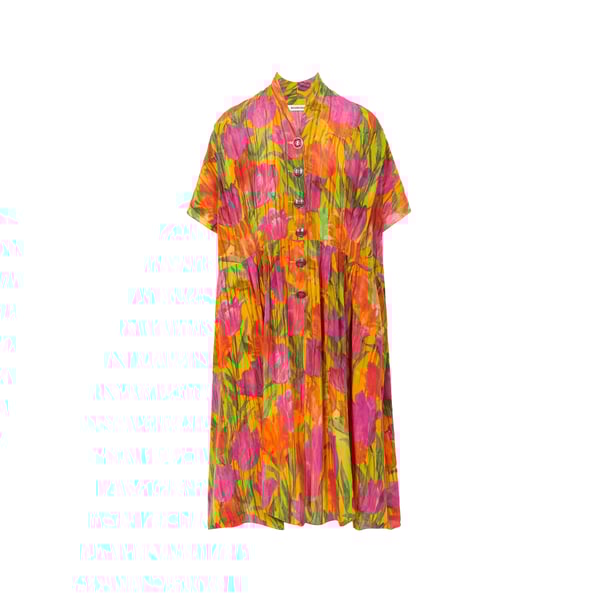 Robe midi à imprimé en soie