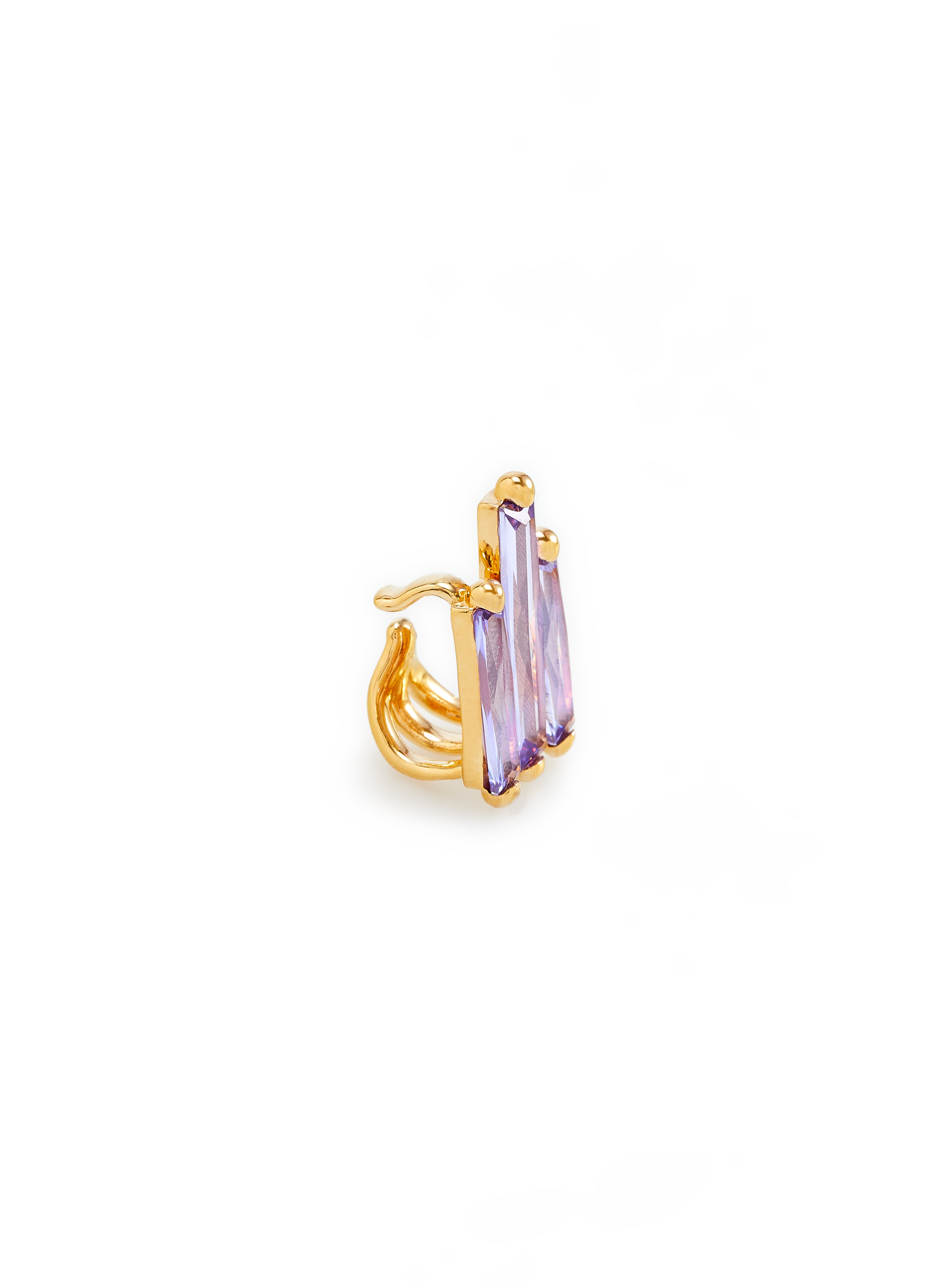 Ear cuff triple cristaux en argent plaqué or