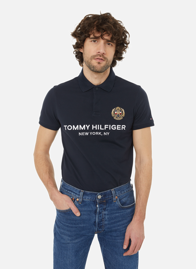Cotton piqué logo polo shirt TOMMY HILFIGER