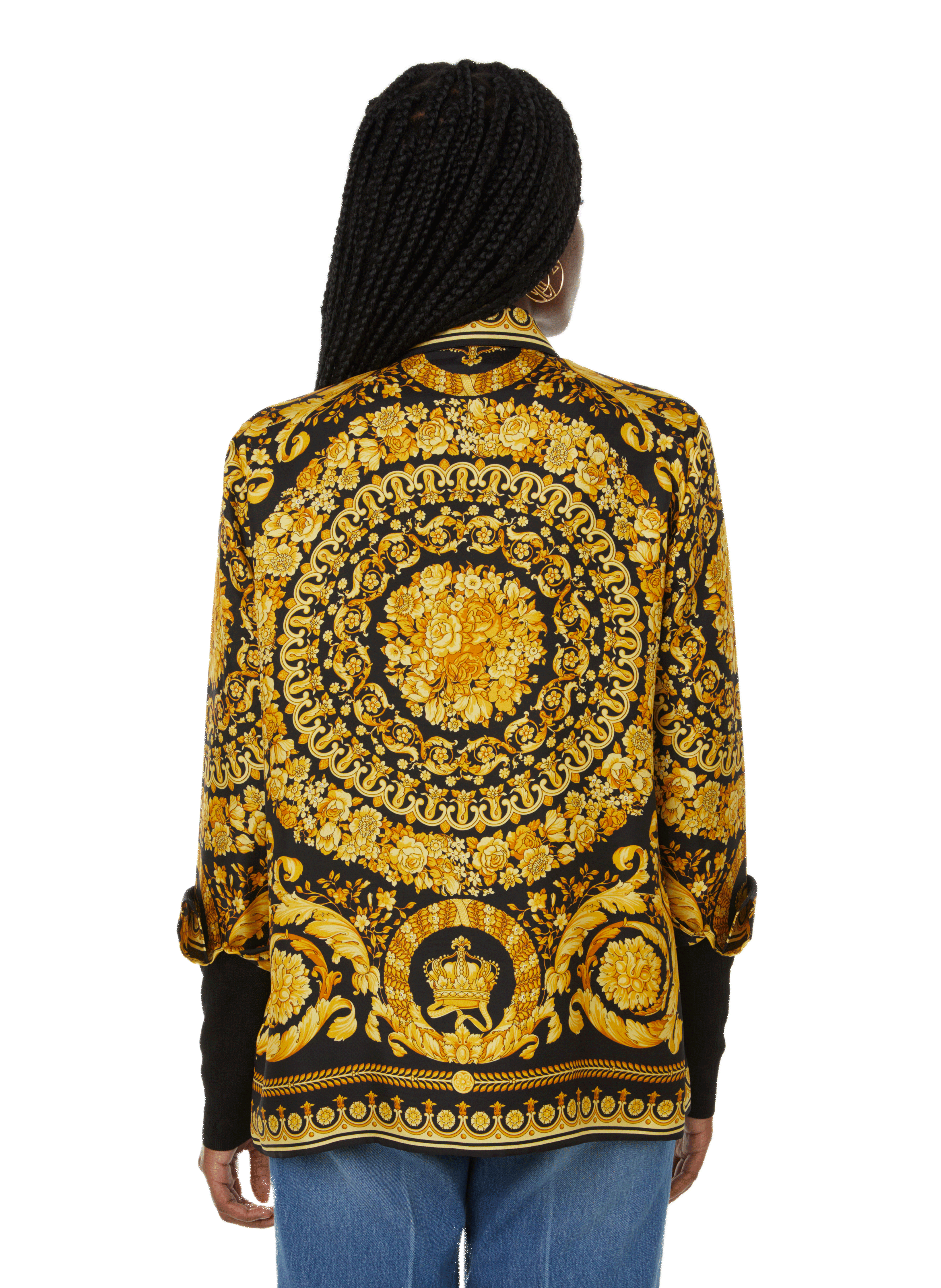 Barocco-print silk shirt VERSACE Multicolour