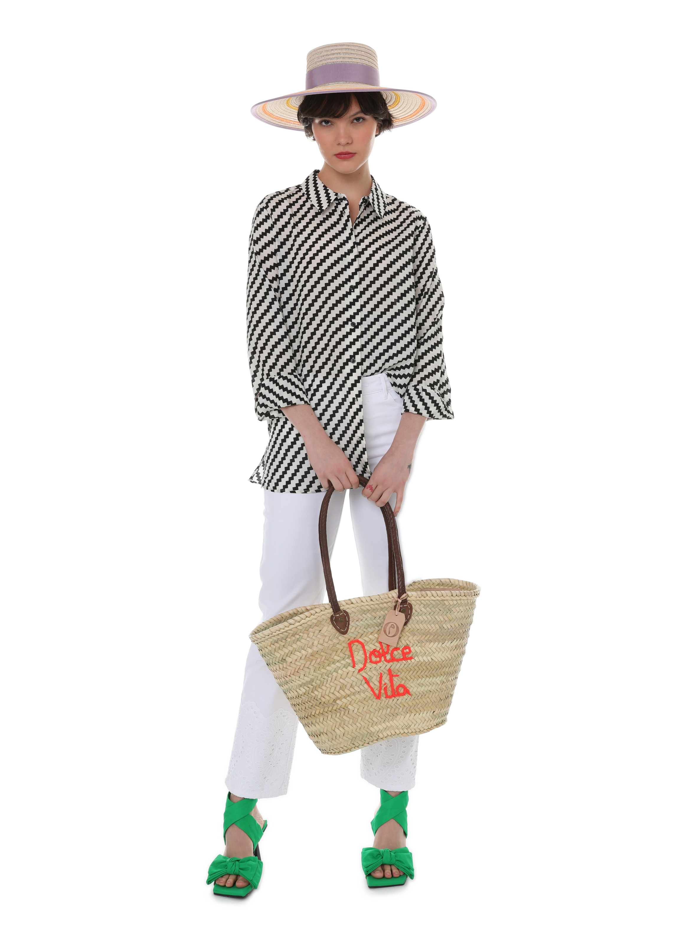 Chapeau Annie en paille  DESTREE Multicolore