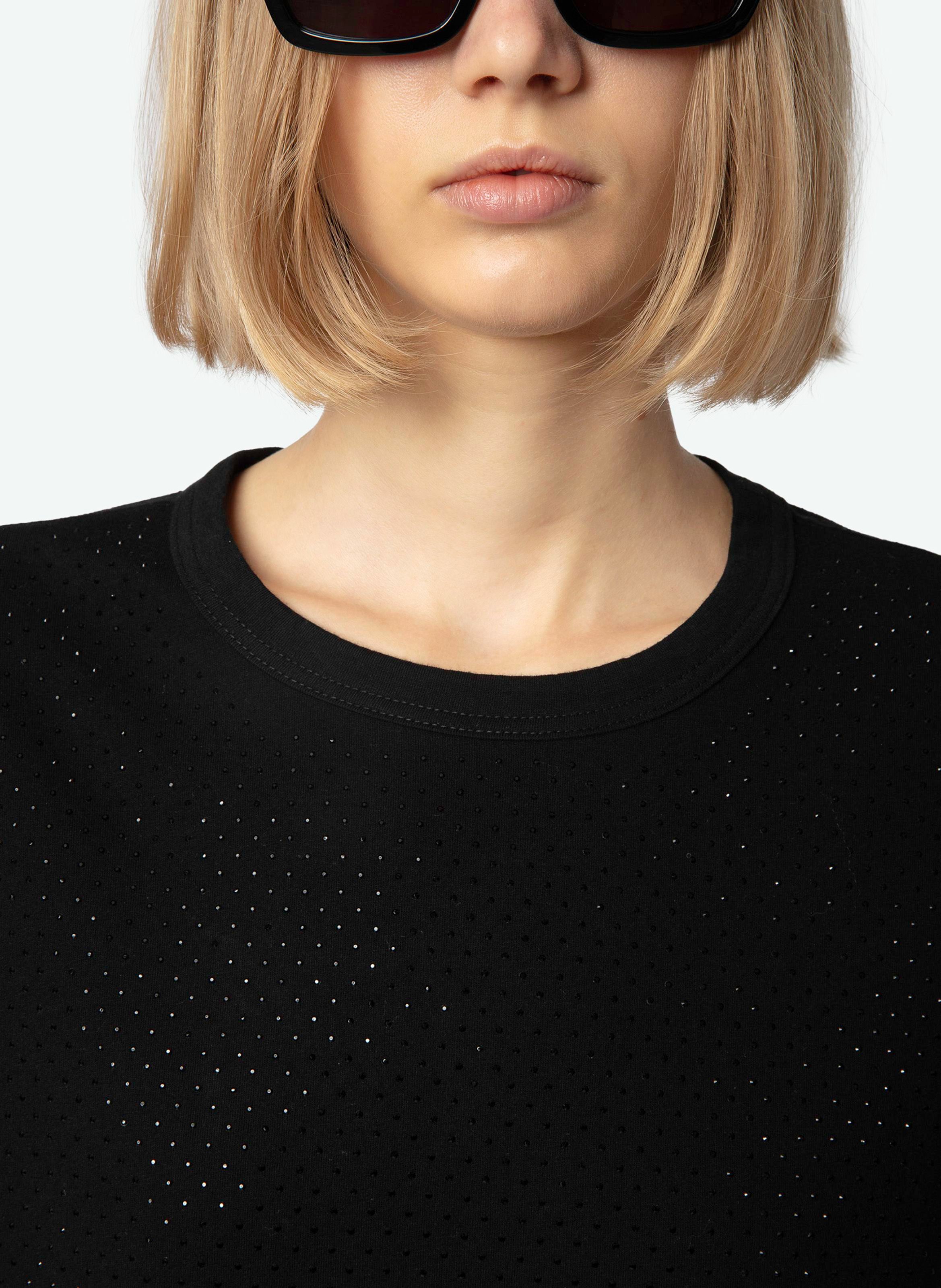 Tee-shirt à strass en coton cecilia ZADIG&VOLTAIRE Noir