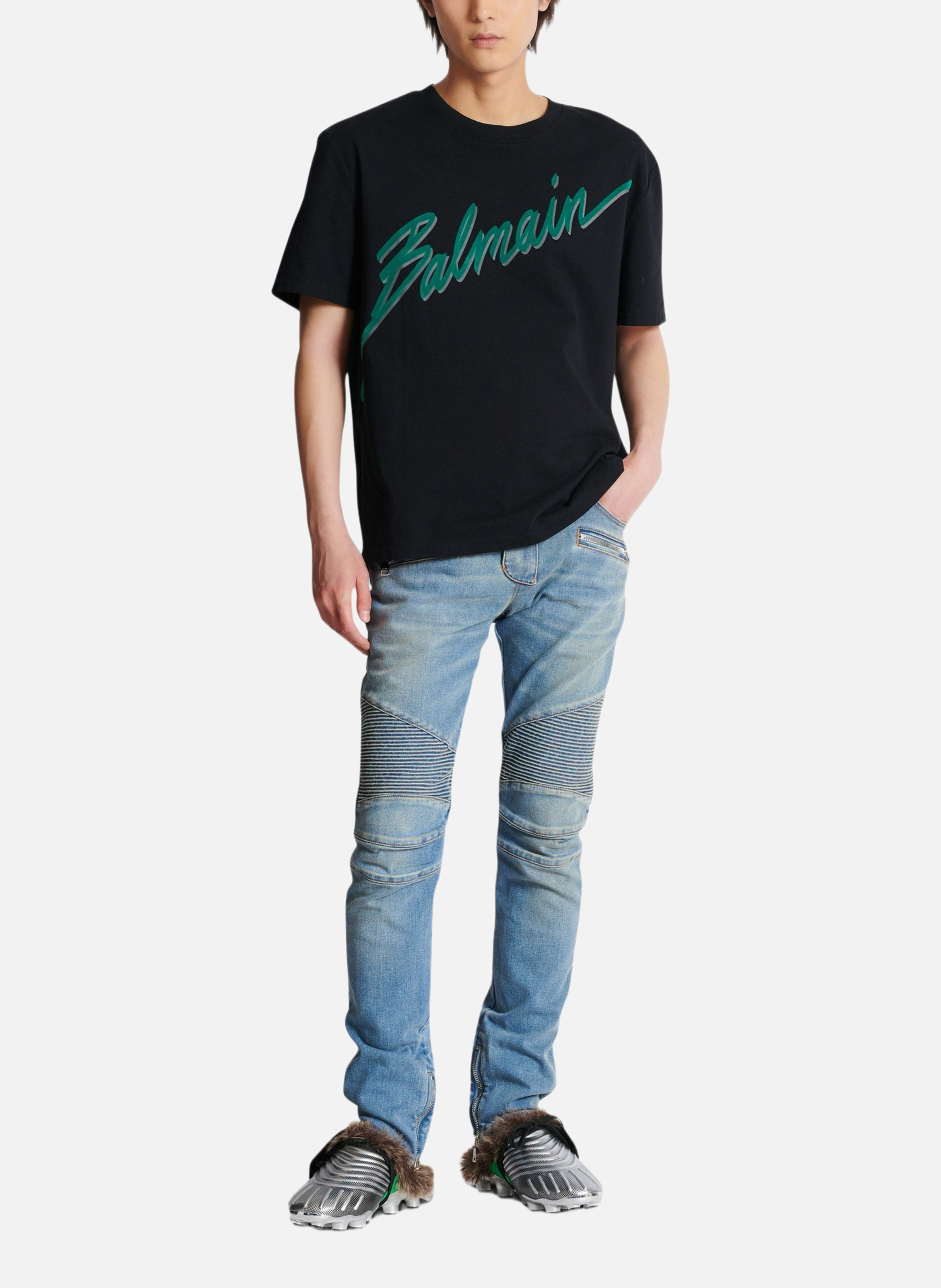 T-shirt floqué balmain lettre BALMAIN Noir