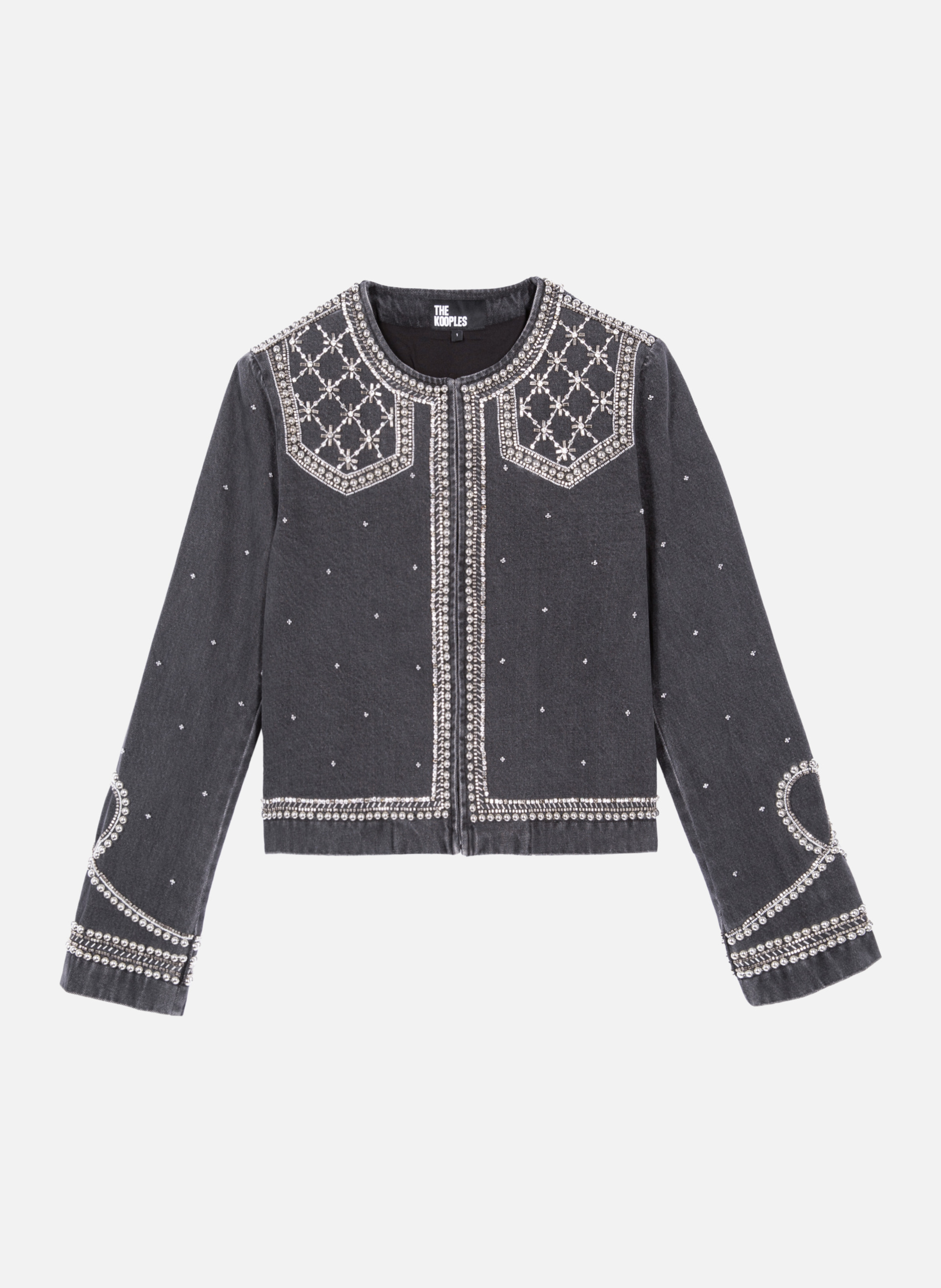 Veste en denim avec studs et perles THE KOOPLES 