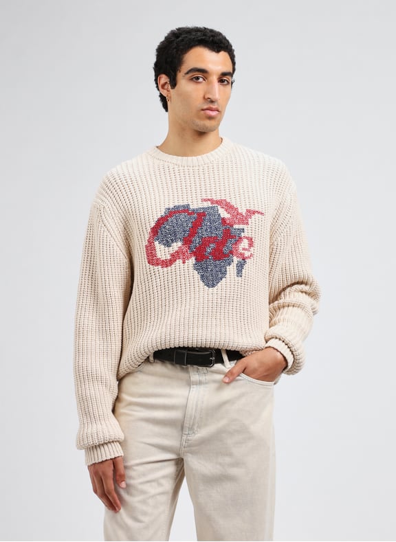 Pull à motif en point de croix Beige by ARTE ANTWERP ARTE ANTWERP Pull à motif en point de croix Beige