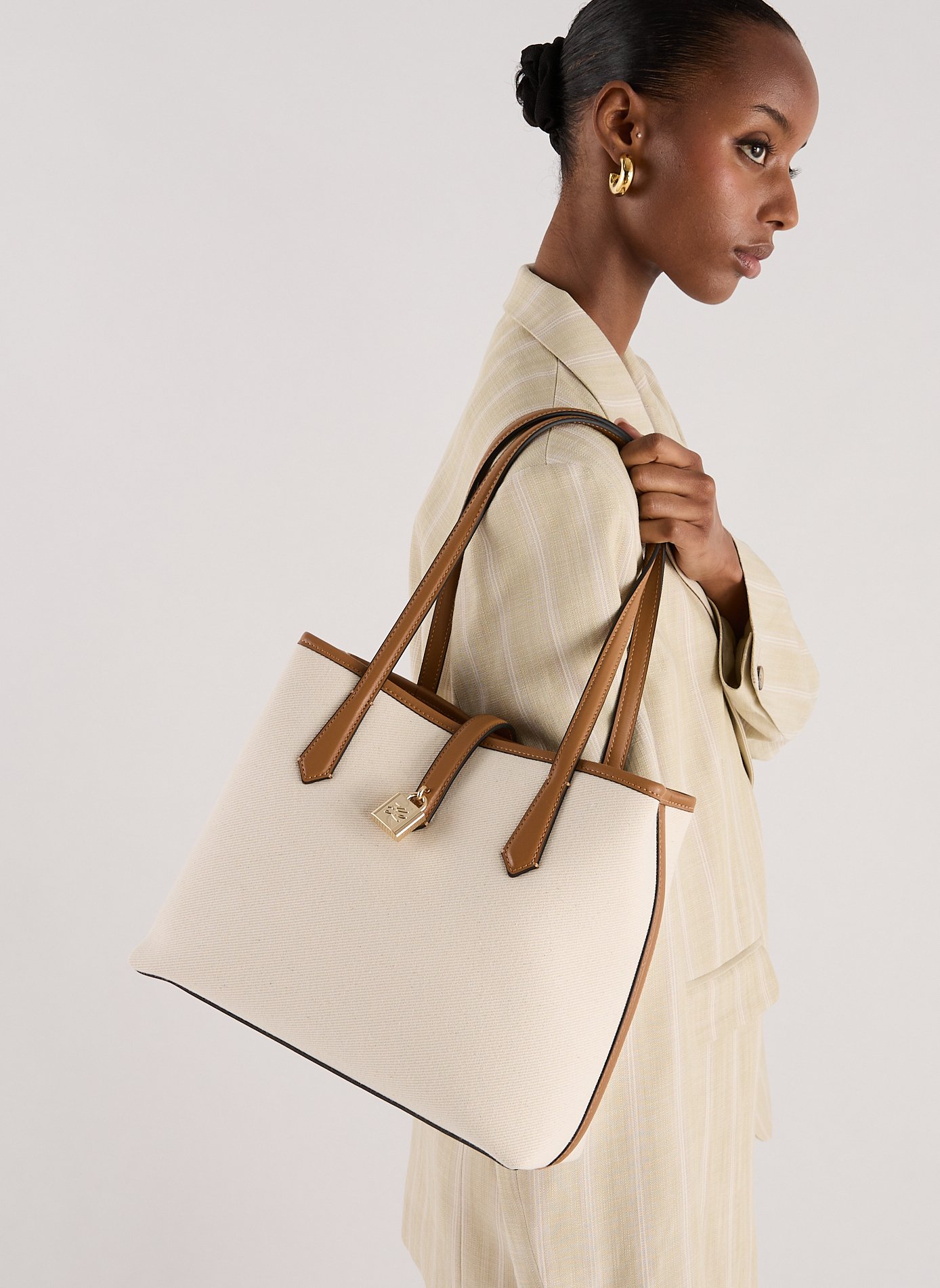 Sac à main en coton et cuir  KARL LAGERFELD Multicolore