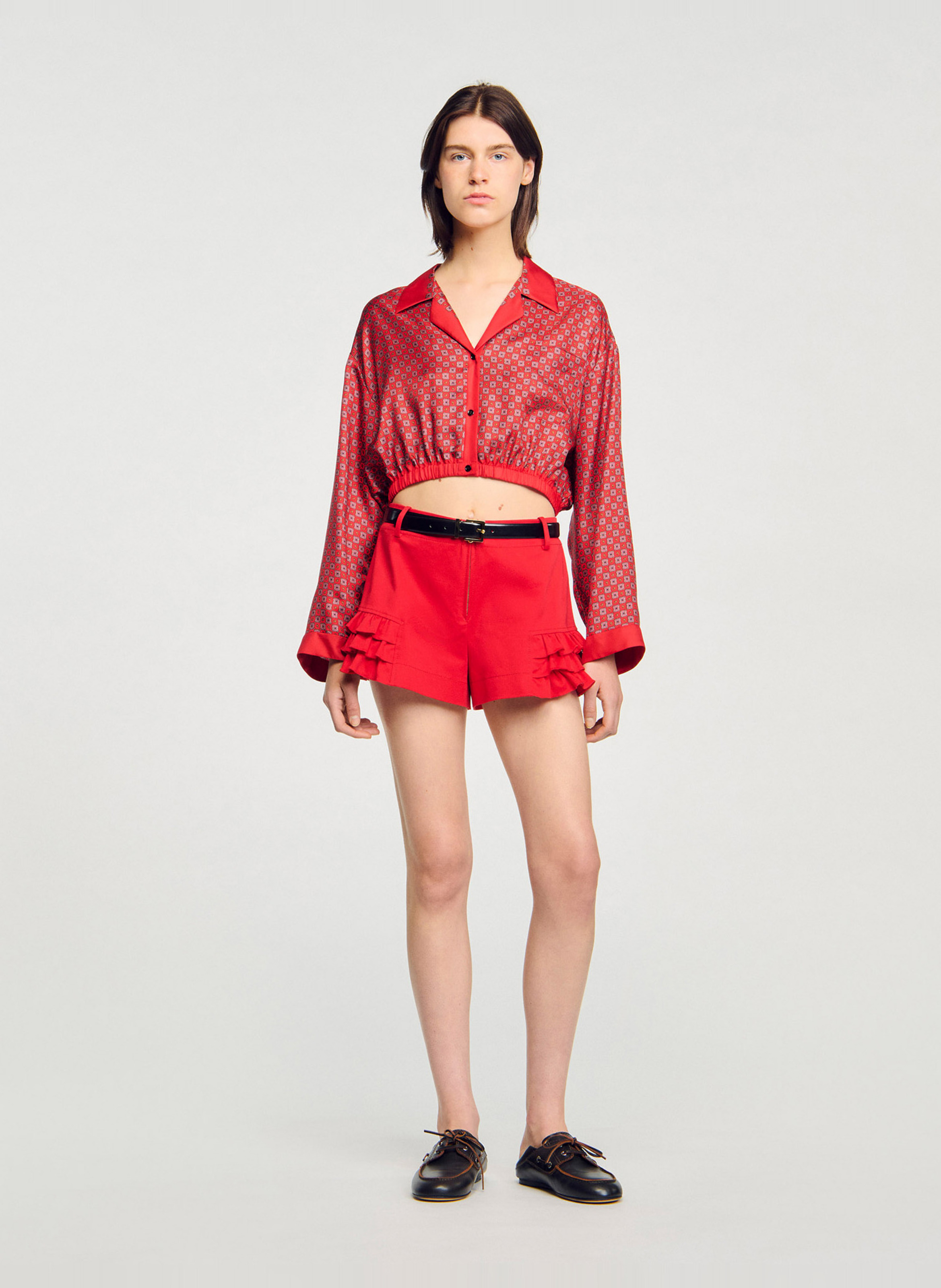 Chemise droite imprimée SANDRO Rouge