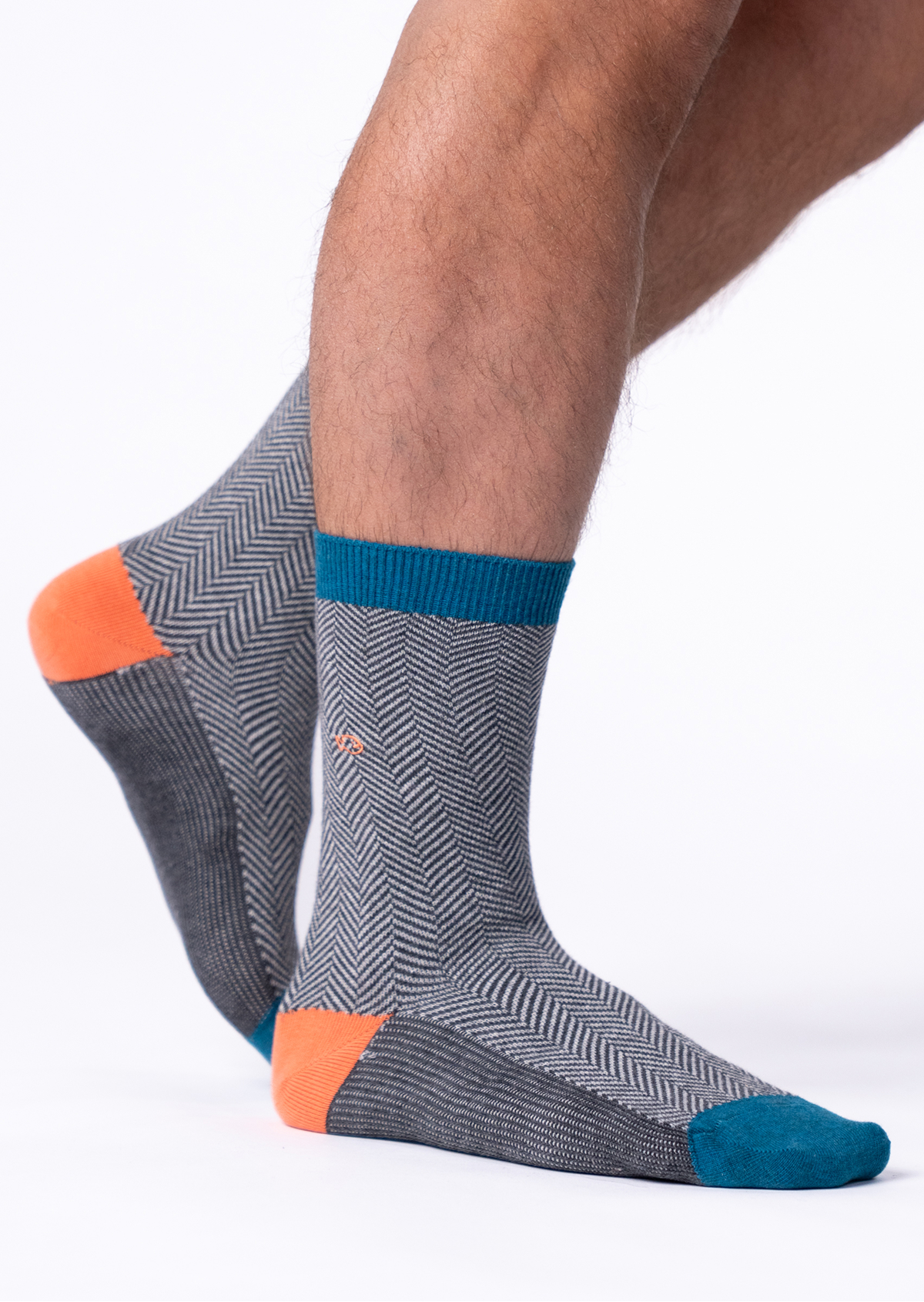 Chaussettes en coton peigné chevrons BILLYBELT Gris