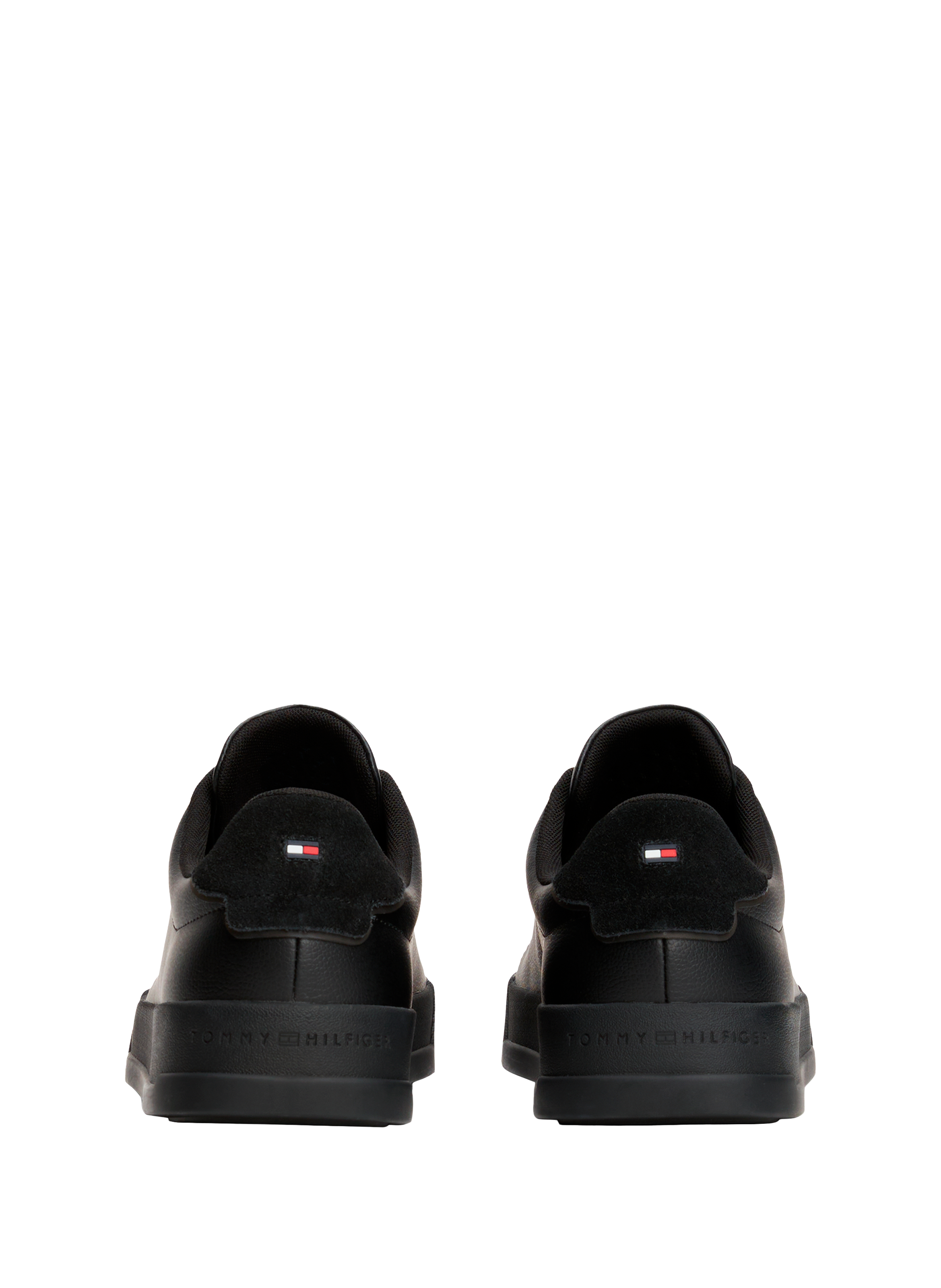 Grain effect leather sneakers TOMMY HILFIGER Black