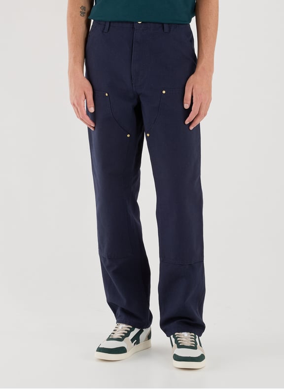 Pantalon droit uni en coton Bleu by CARHARTT WIP CARHARTT WIP Pantalon droit uni en coton Bleu