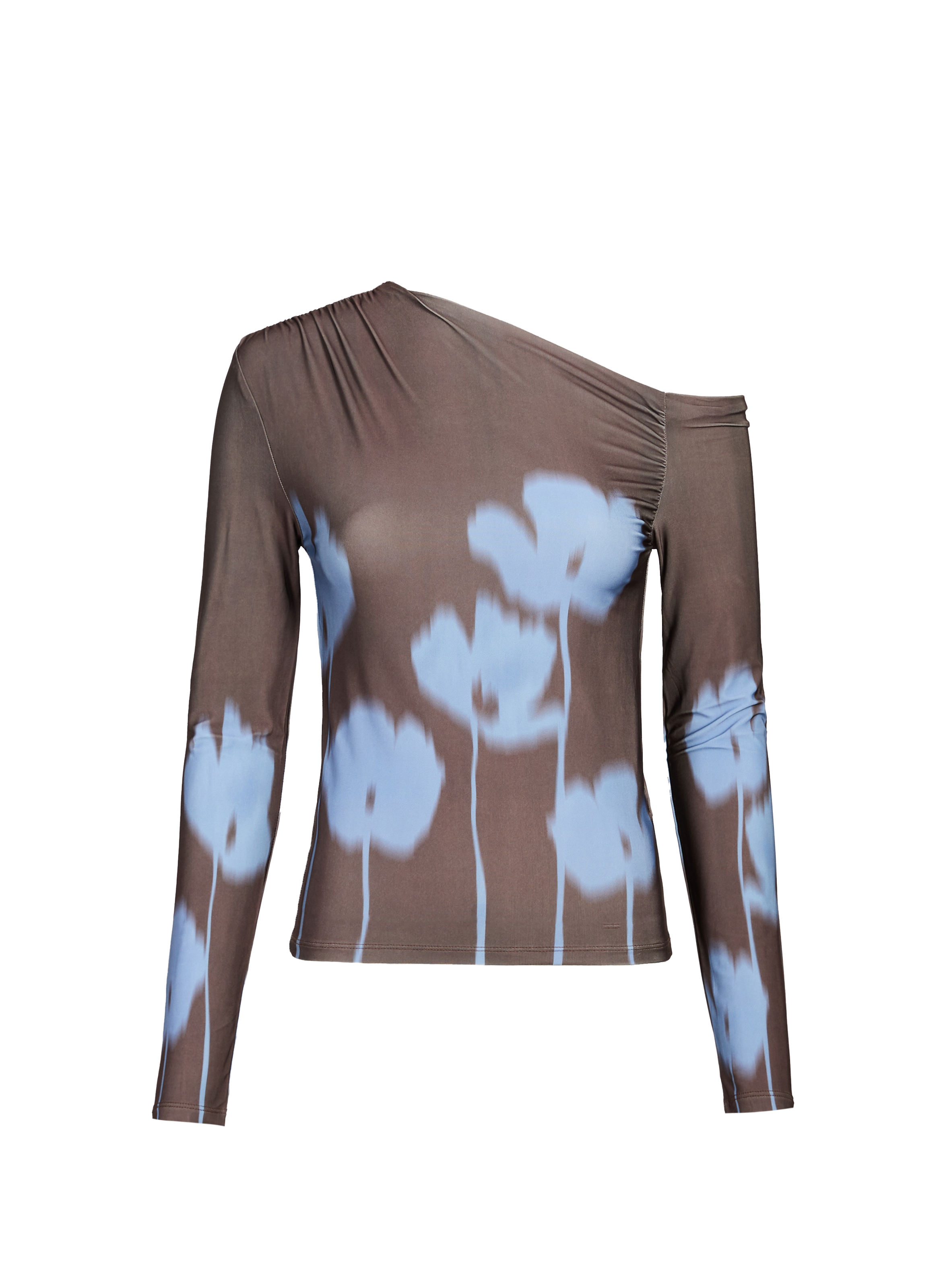 Top imprimé manches longues TOPSHOP Marron