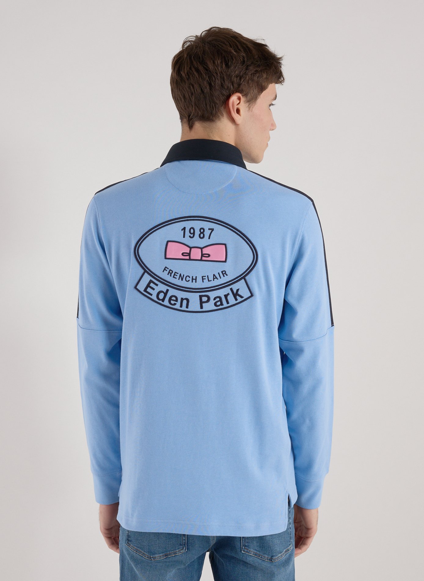 Long sleeve polo shirt EDEN PARK Blue