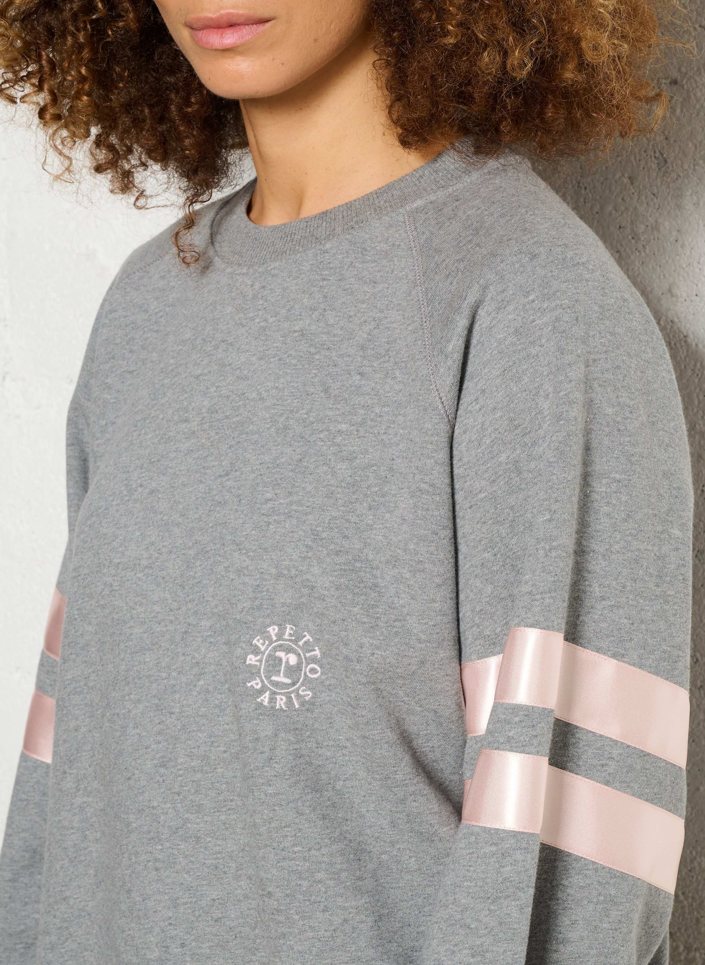Sweatshirt col rond en coton mélangé REPETTO Gris