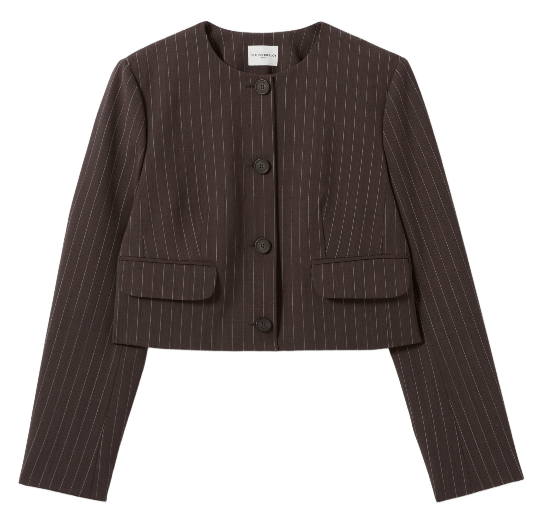 Veste oversize col rond à rayures vadim CLAUDIE PIERLOT Marron