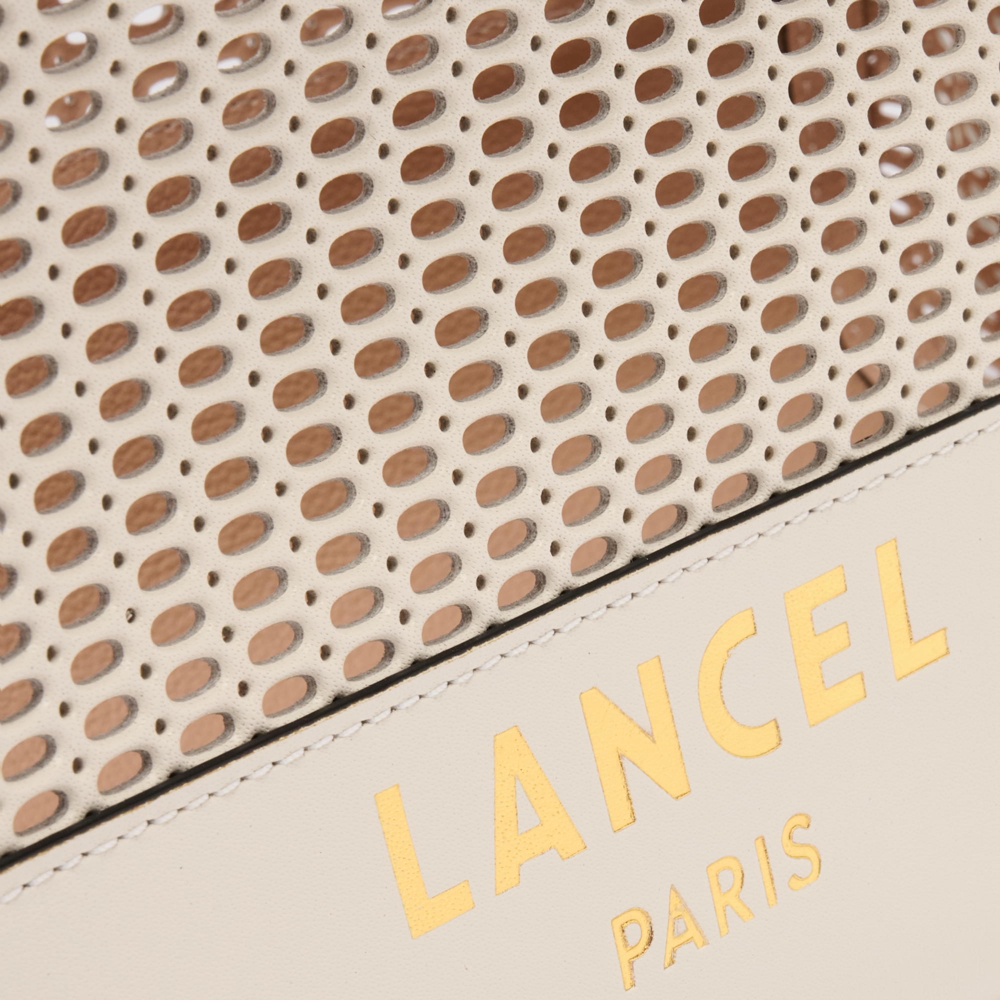 Sac cabas zippé l jour de lancel en cuir LANCEL Blanc