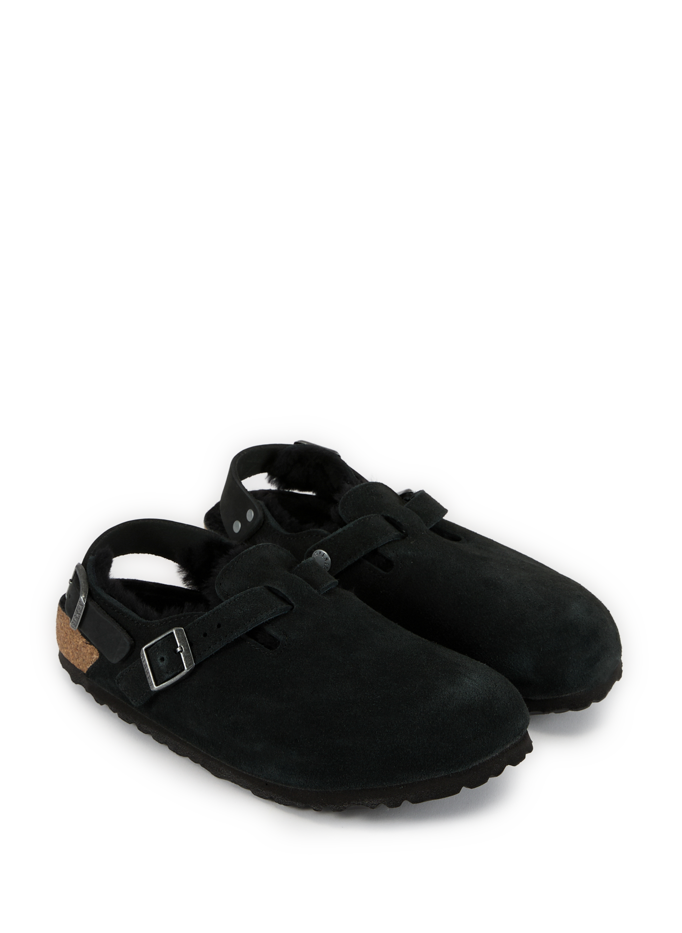 Suede leather mules BIRKENSTOCK Black
