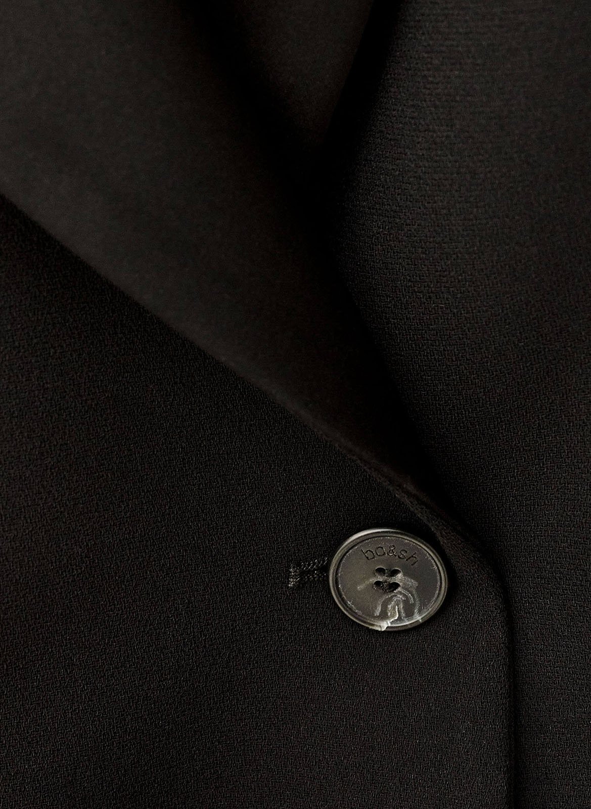 Veste tailleur droite à revers satinés lalo BA&SH Noir