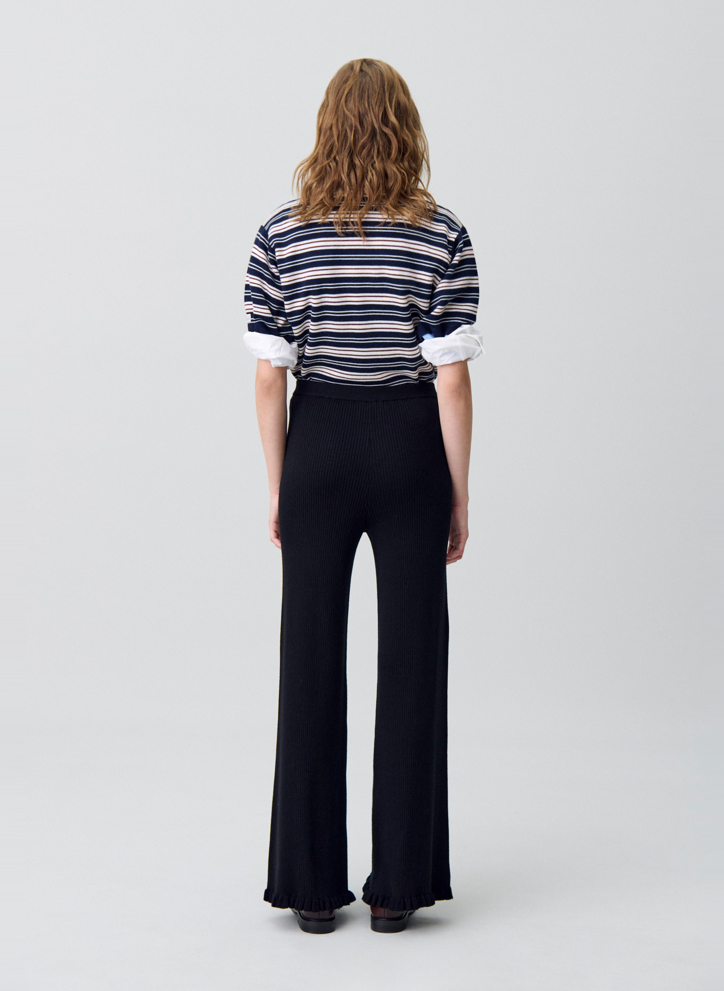 Pantalon flare en maille malona CLAUDIE PIERLOT Noir