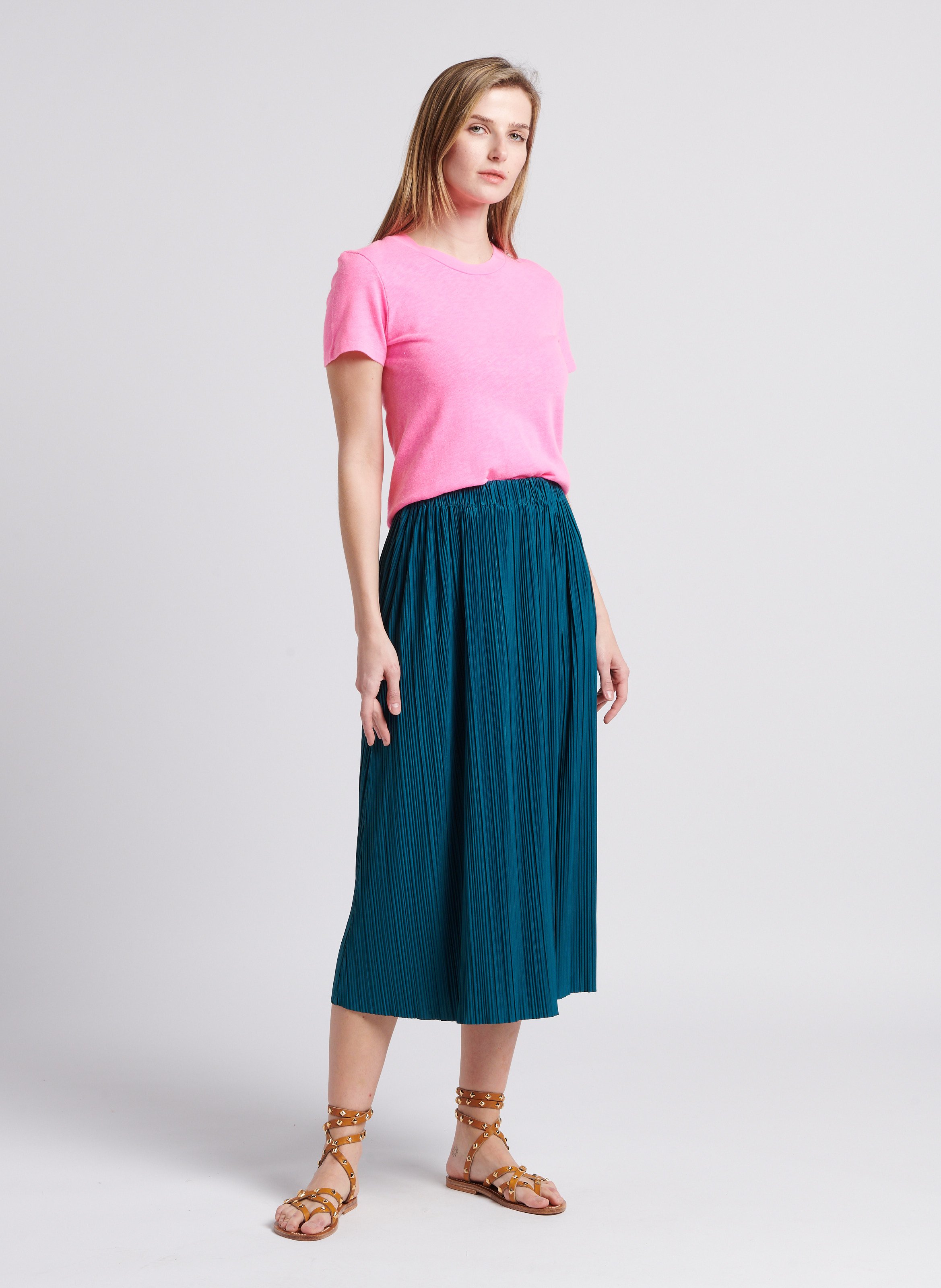 Tee-shirt col rond droit en coton sonoma AMERICAN VINTAGE Rose