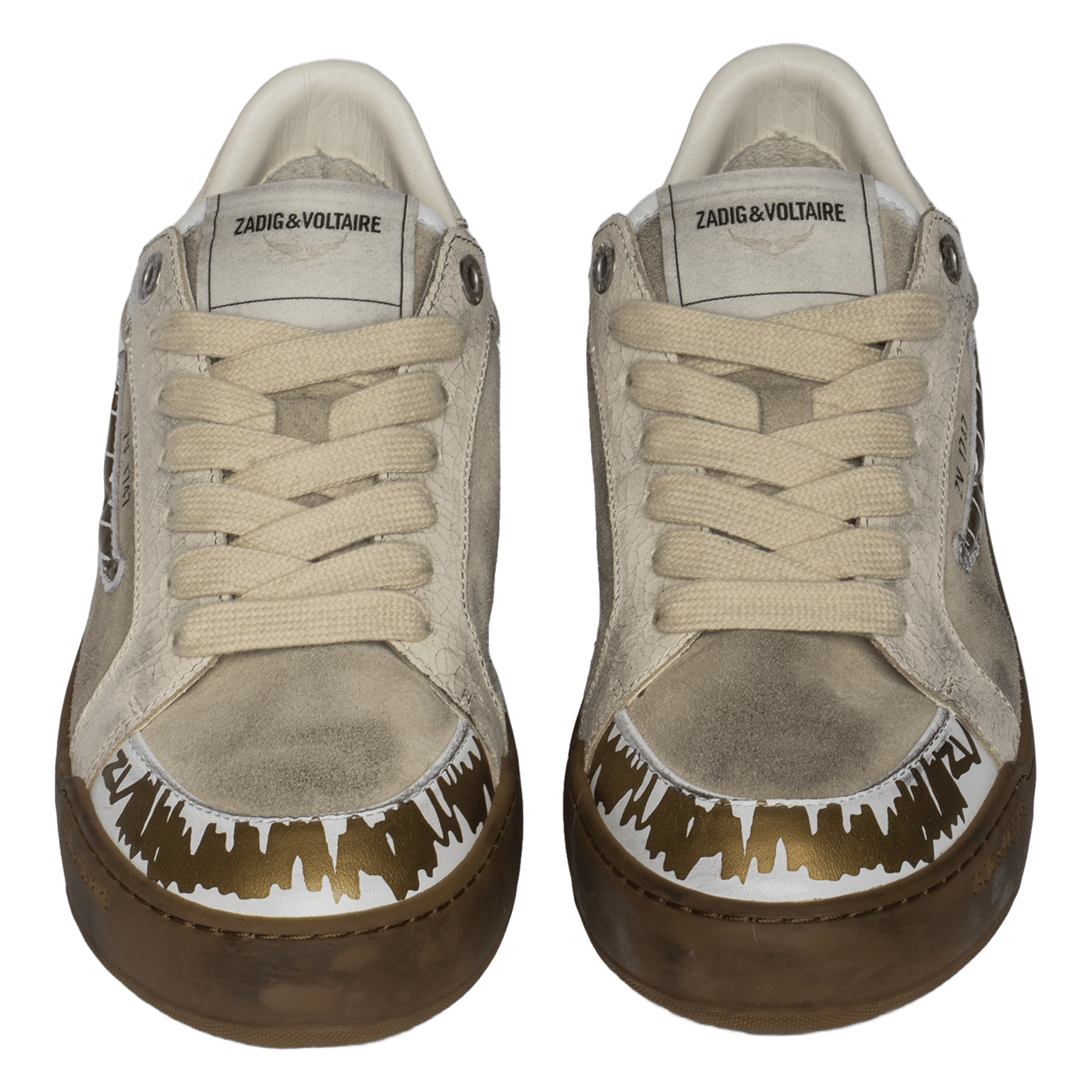 Baskets basses en cuir fly wings ZADIG&VOLTAIRE Beige