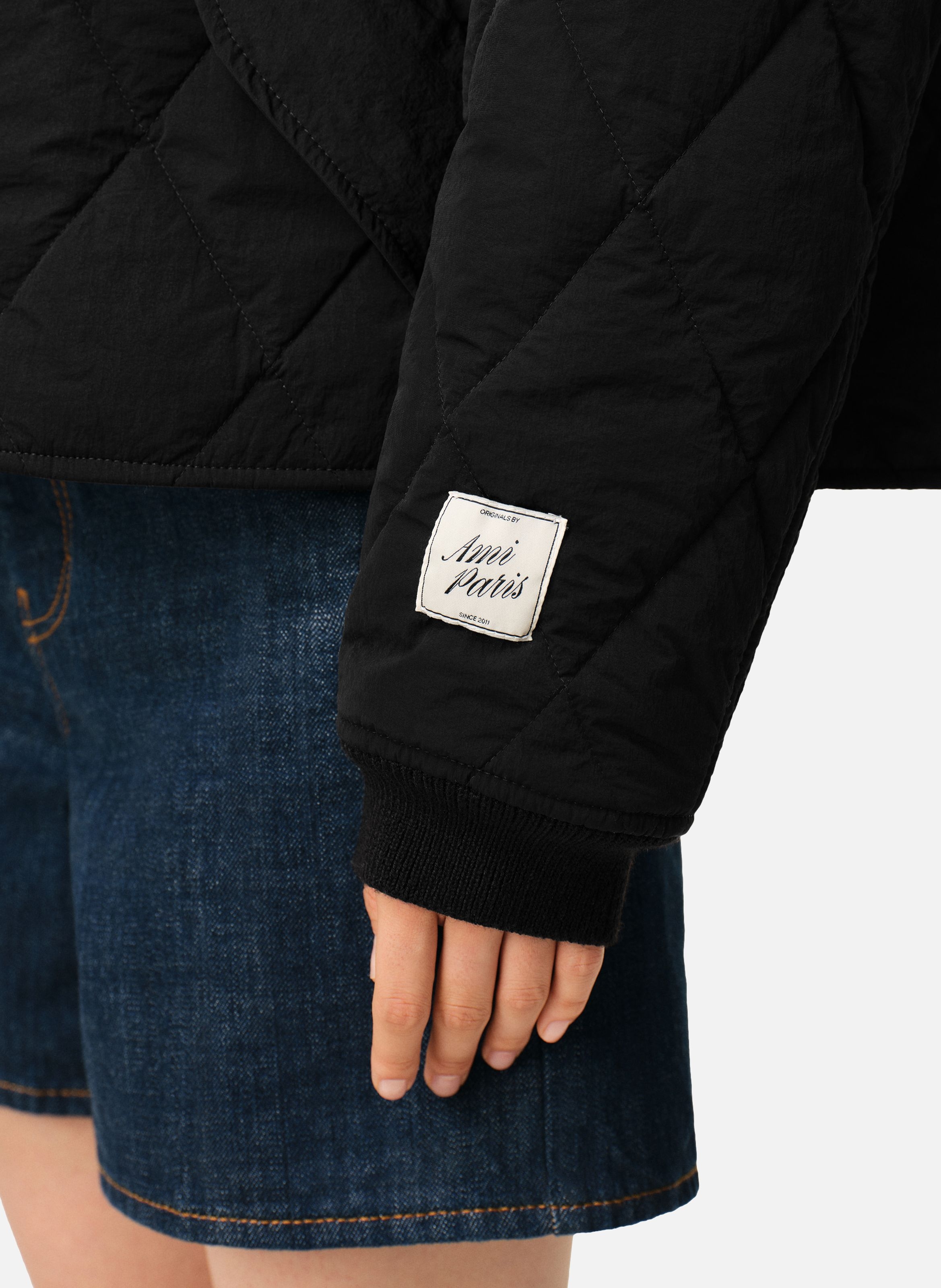 Veste rembourrée unisexe en nylon AMI PARIS Noir