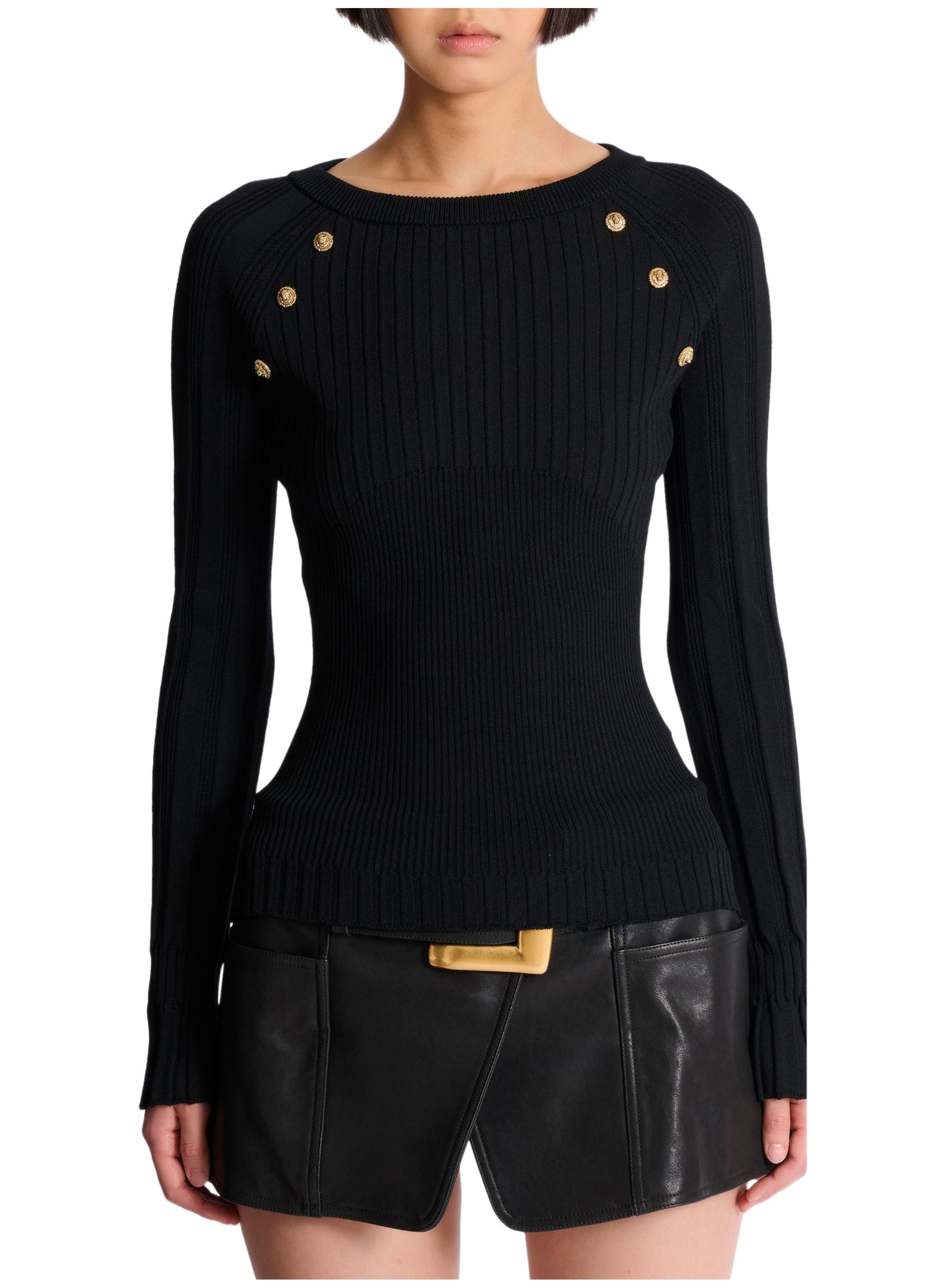 Top en maille avec boutons BALMAIN Noir