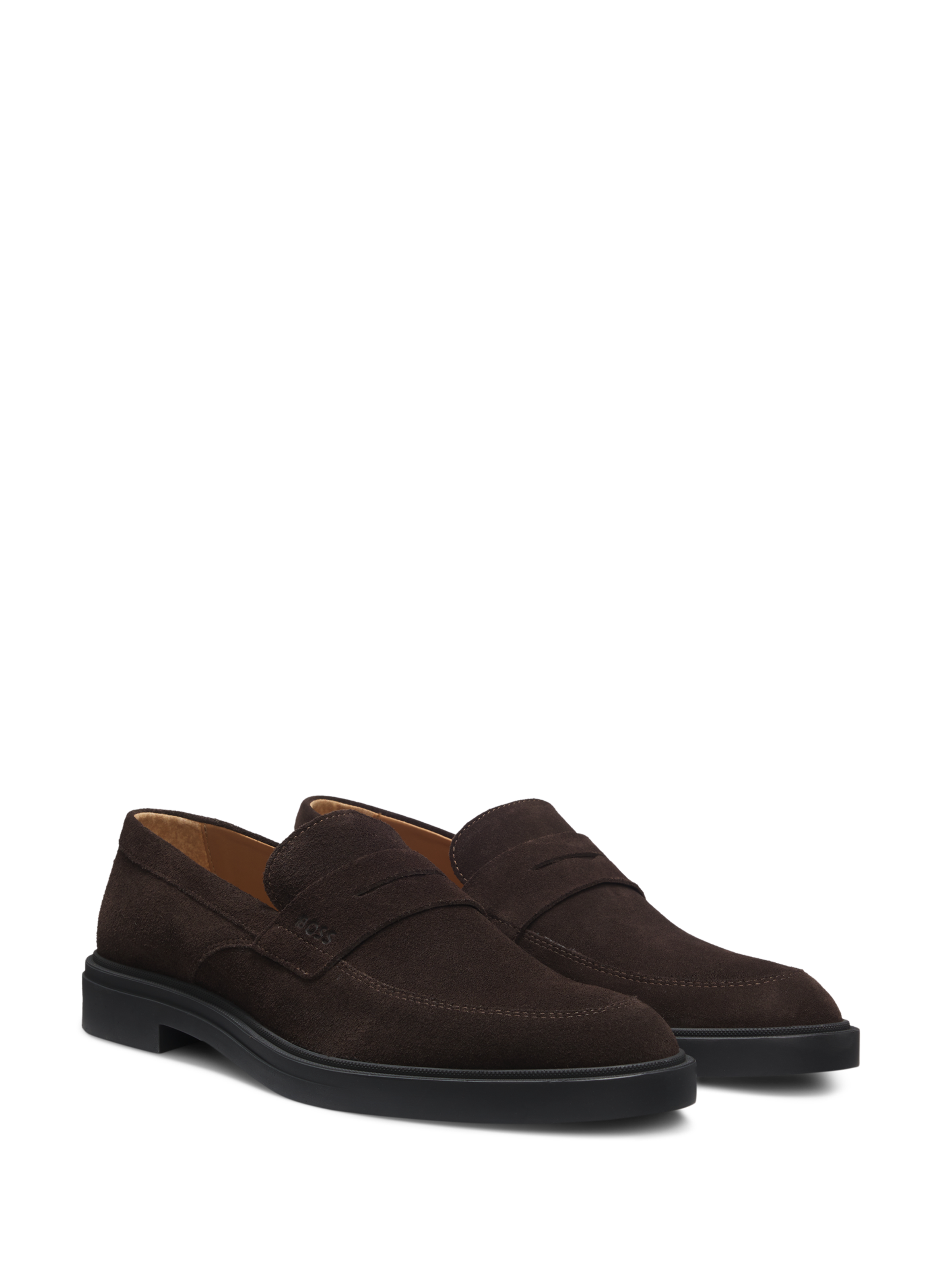 Suede leather moccasins BOSS Brown