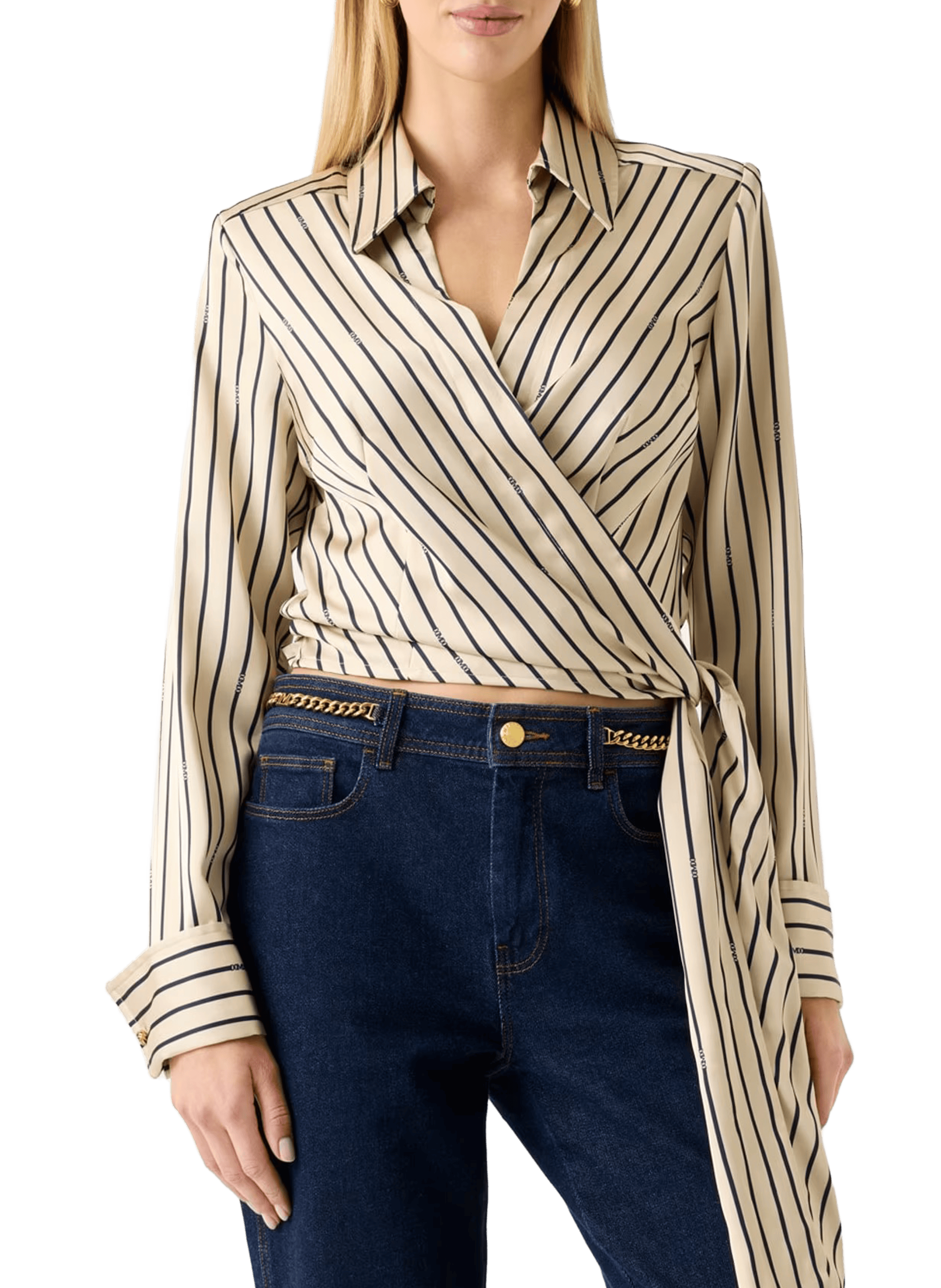 Chemise coupe portefeuille rayée GUESS Multicolore