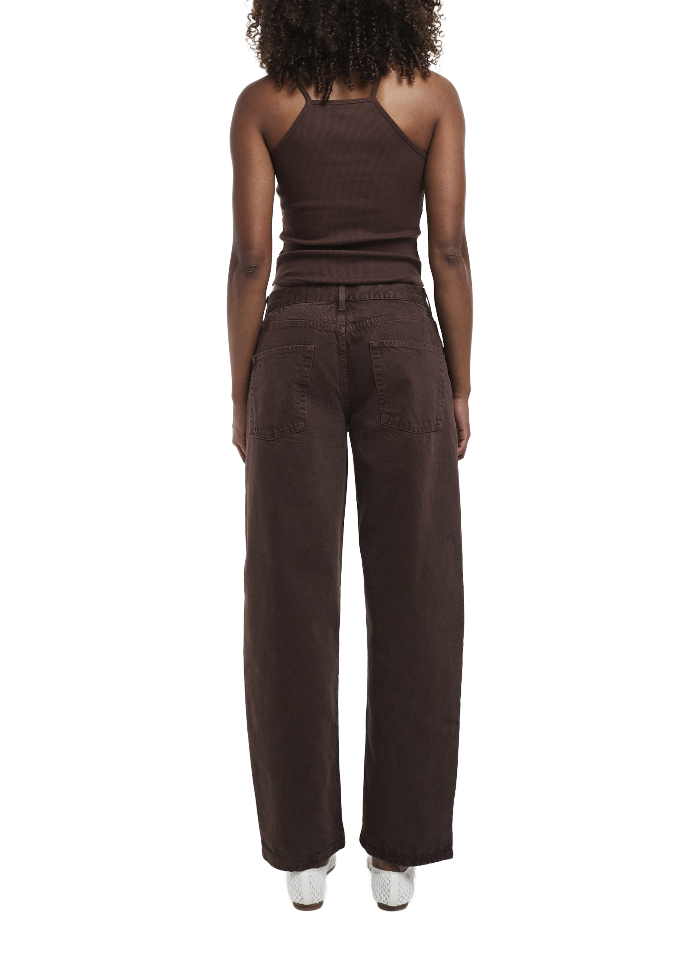 Baggy cotton jeans TOPSHOP Brown