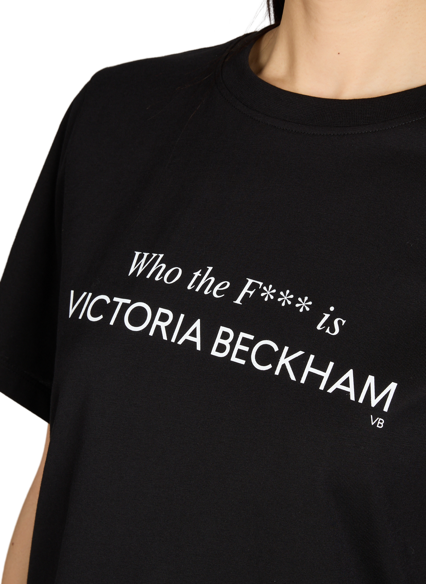 T-shirt en coton organique VICTORIA BECKHAM Noir