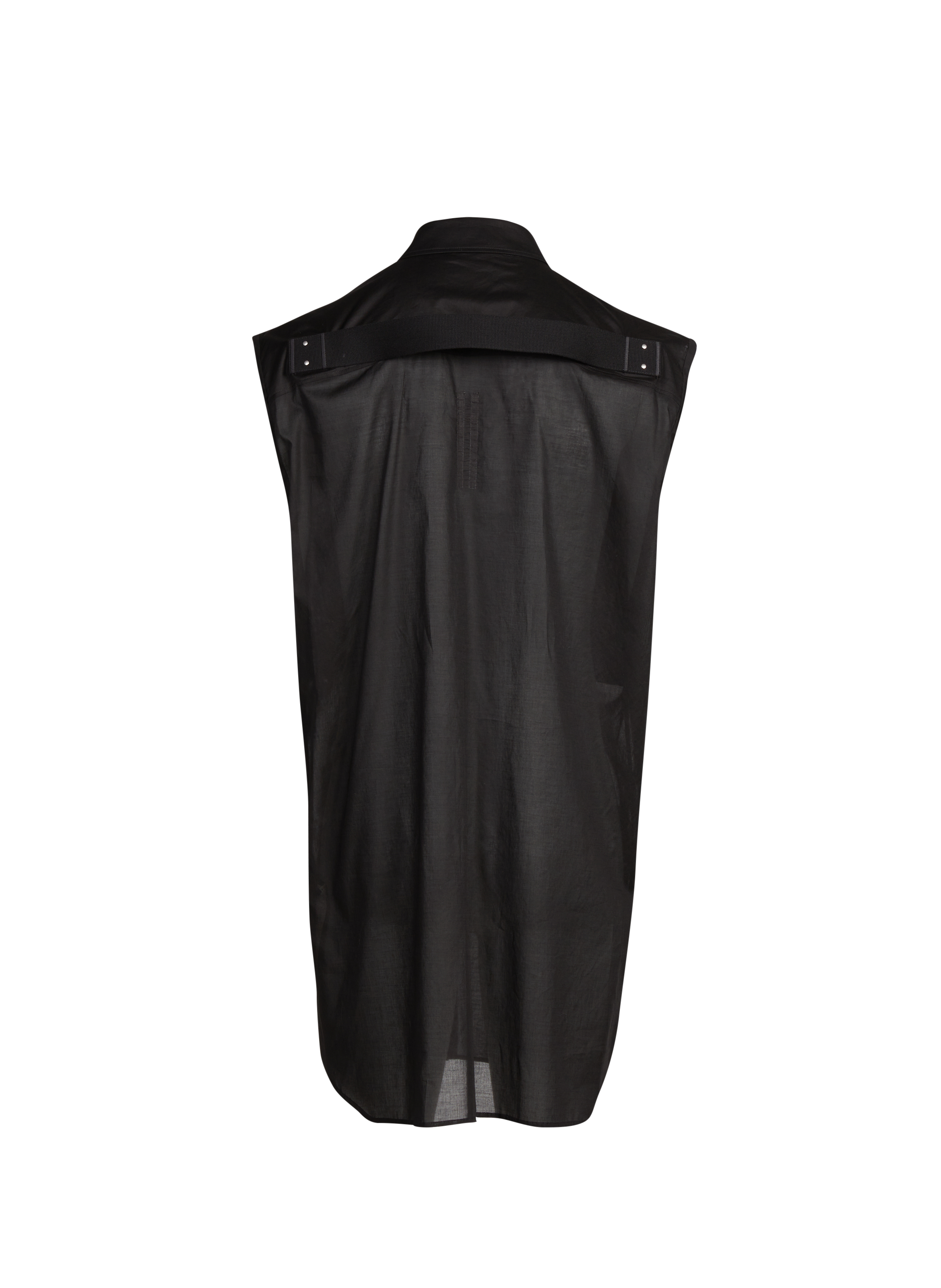 Chemise droite mi-longue en coton RICK OWENS Noir