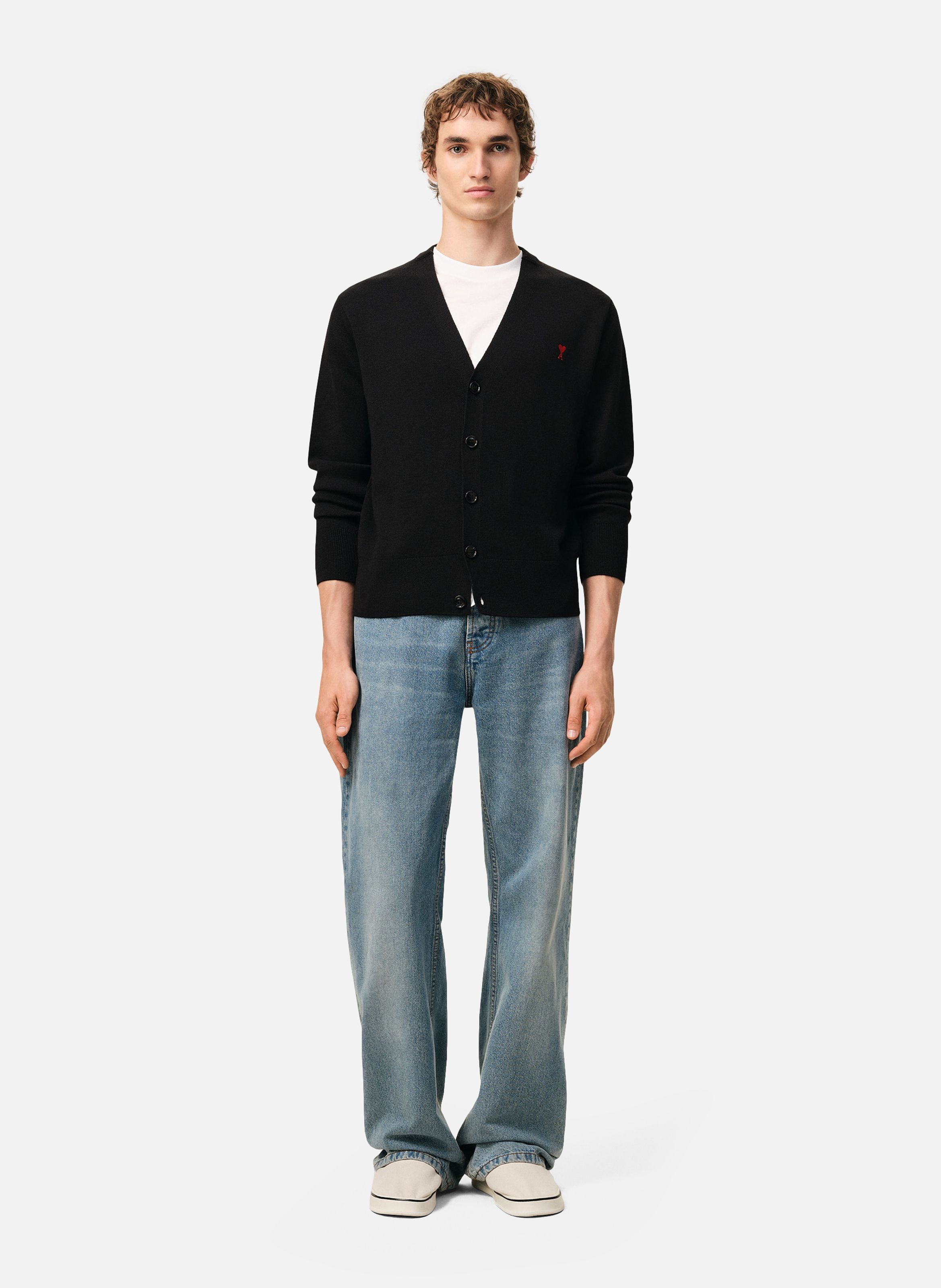 Cardigan Ami De Coeur En Laine AMI PARIS Noir