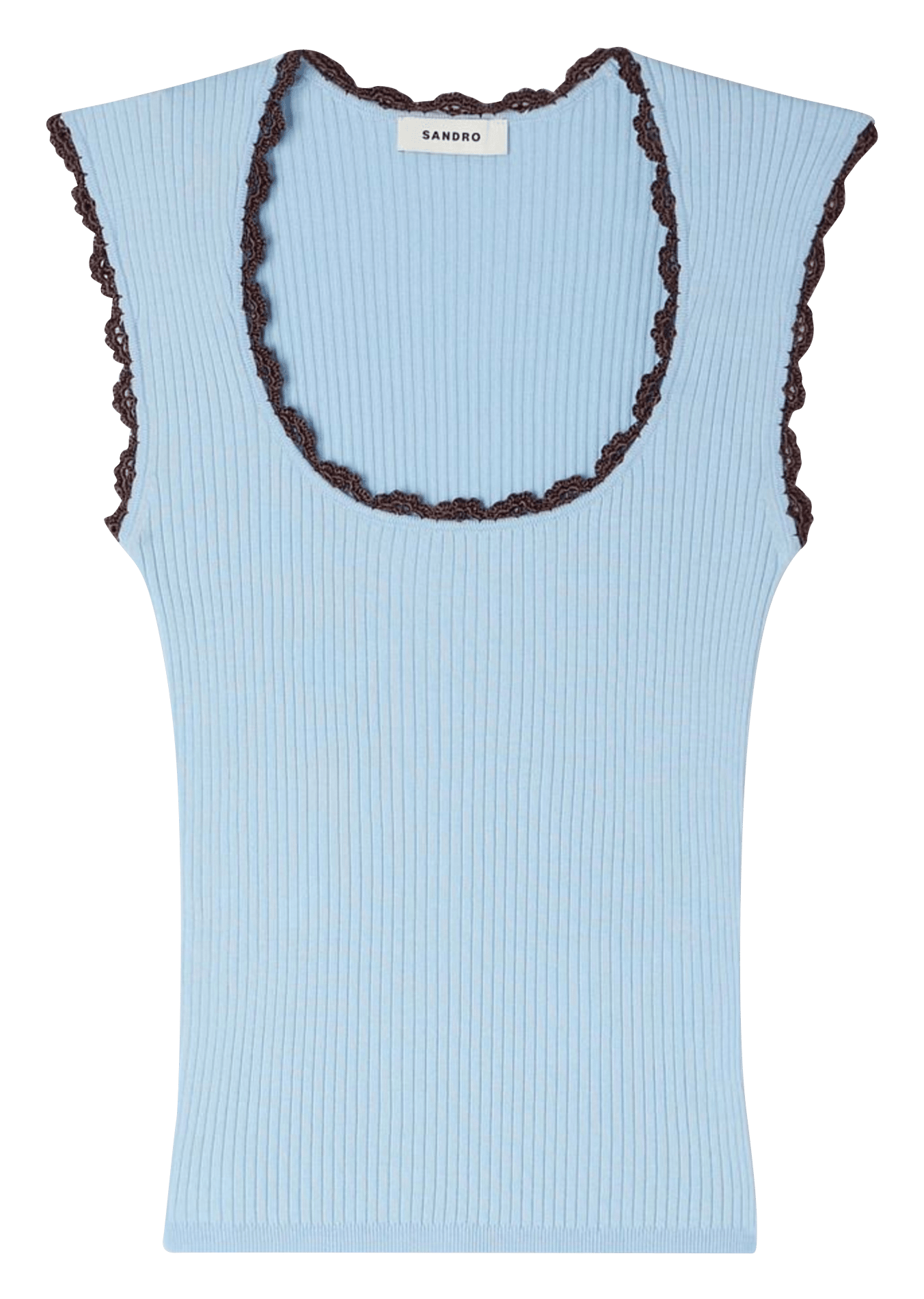 Top en maille côtelé SANDRO Bleu