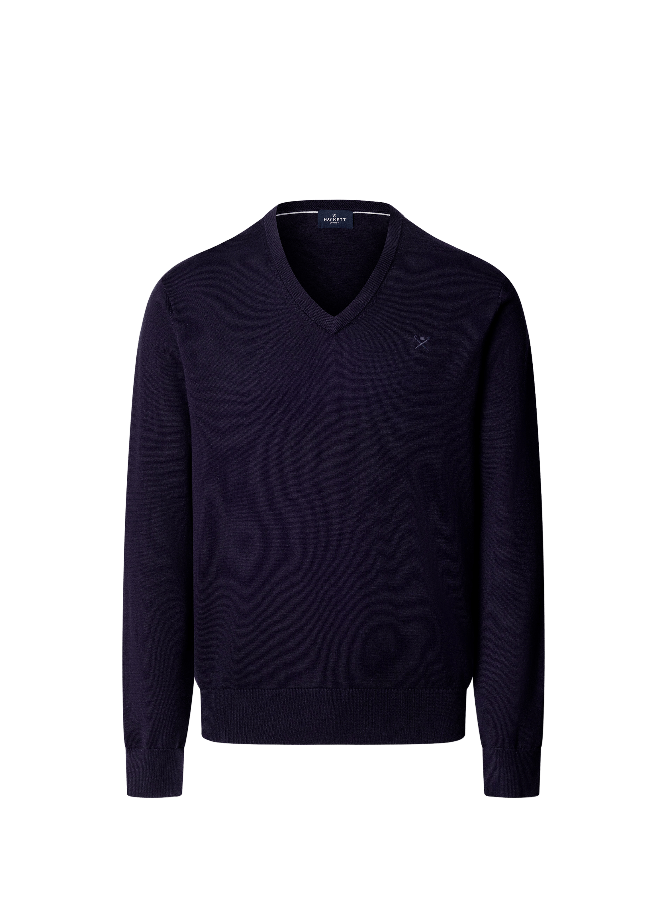 V-neck cotton and silk sweater HACKETT Blue