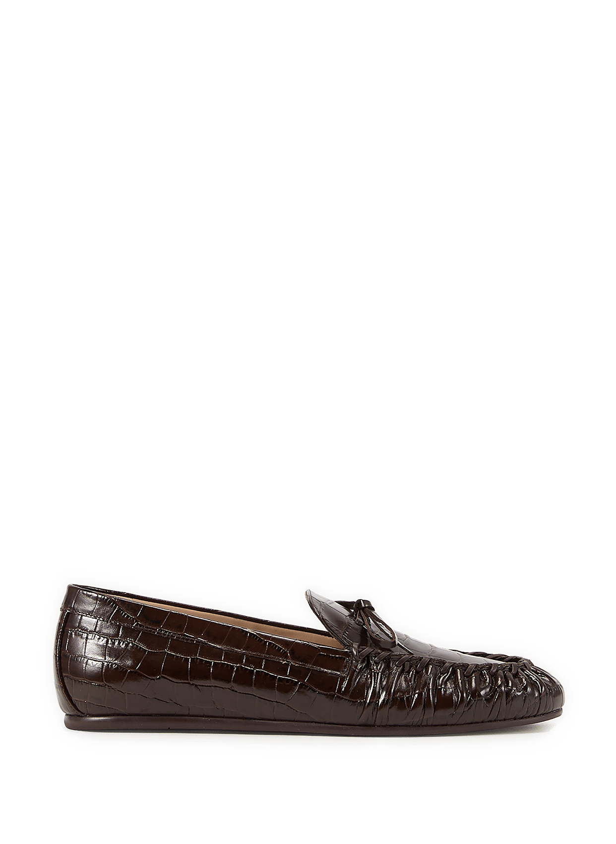 Mocassins Britt en cuir effet crocodile STUART WEITZMAN Marron