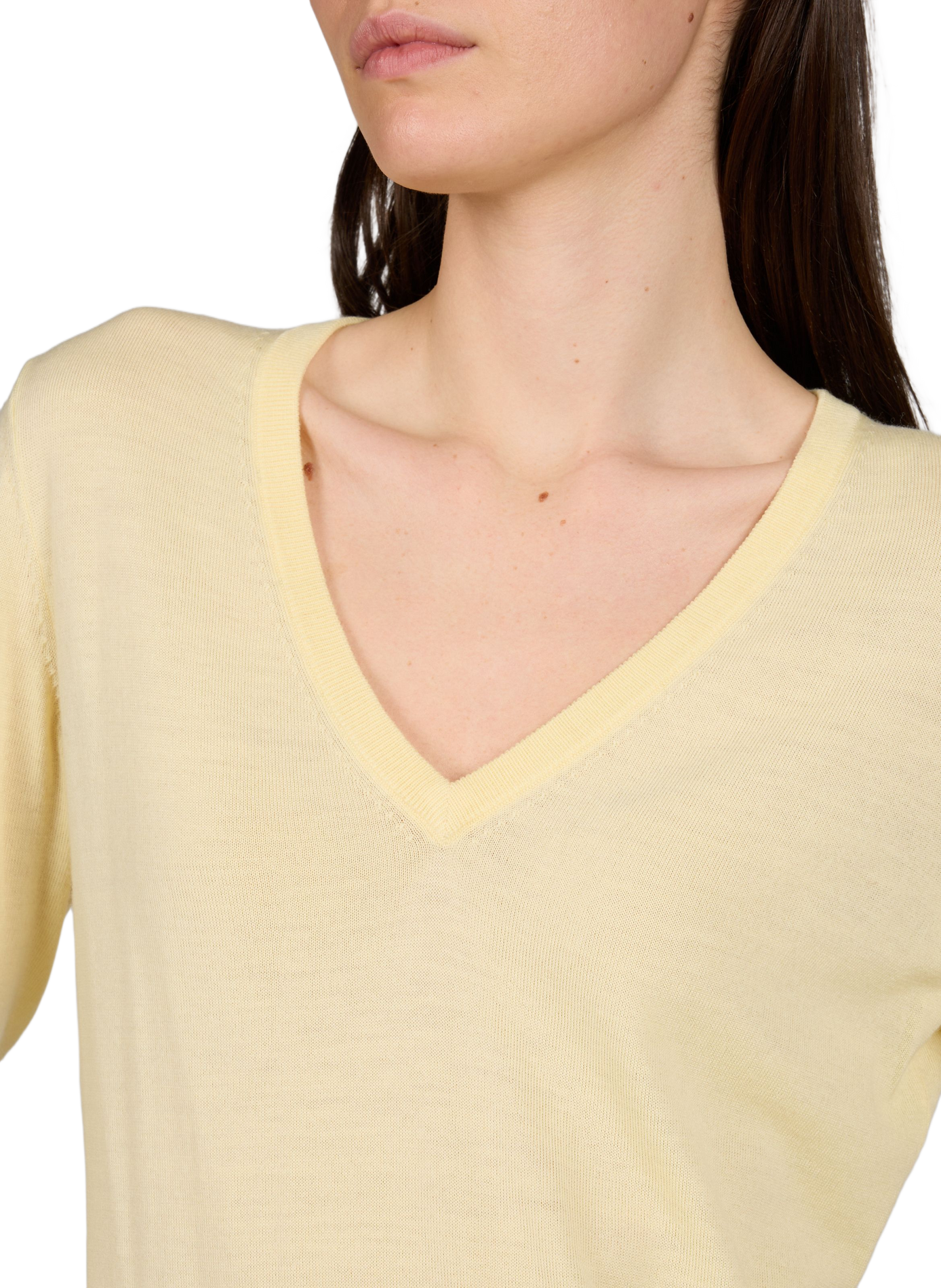 Pull droit Aria en laine mérinos AU PRINTEMPS PARIS Jaune