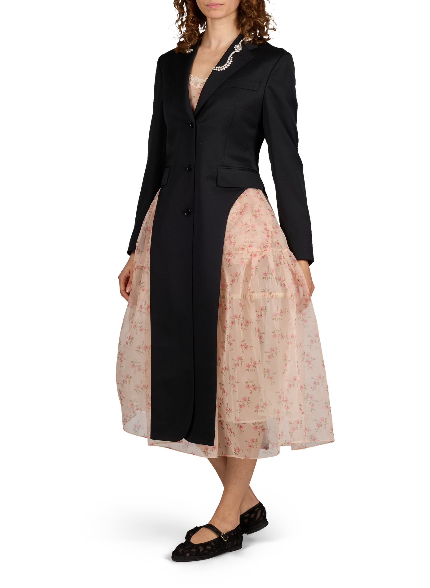 Long tailcoat in blended wool SIMONE ROCHA Black