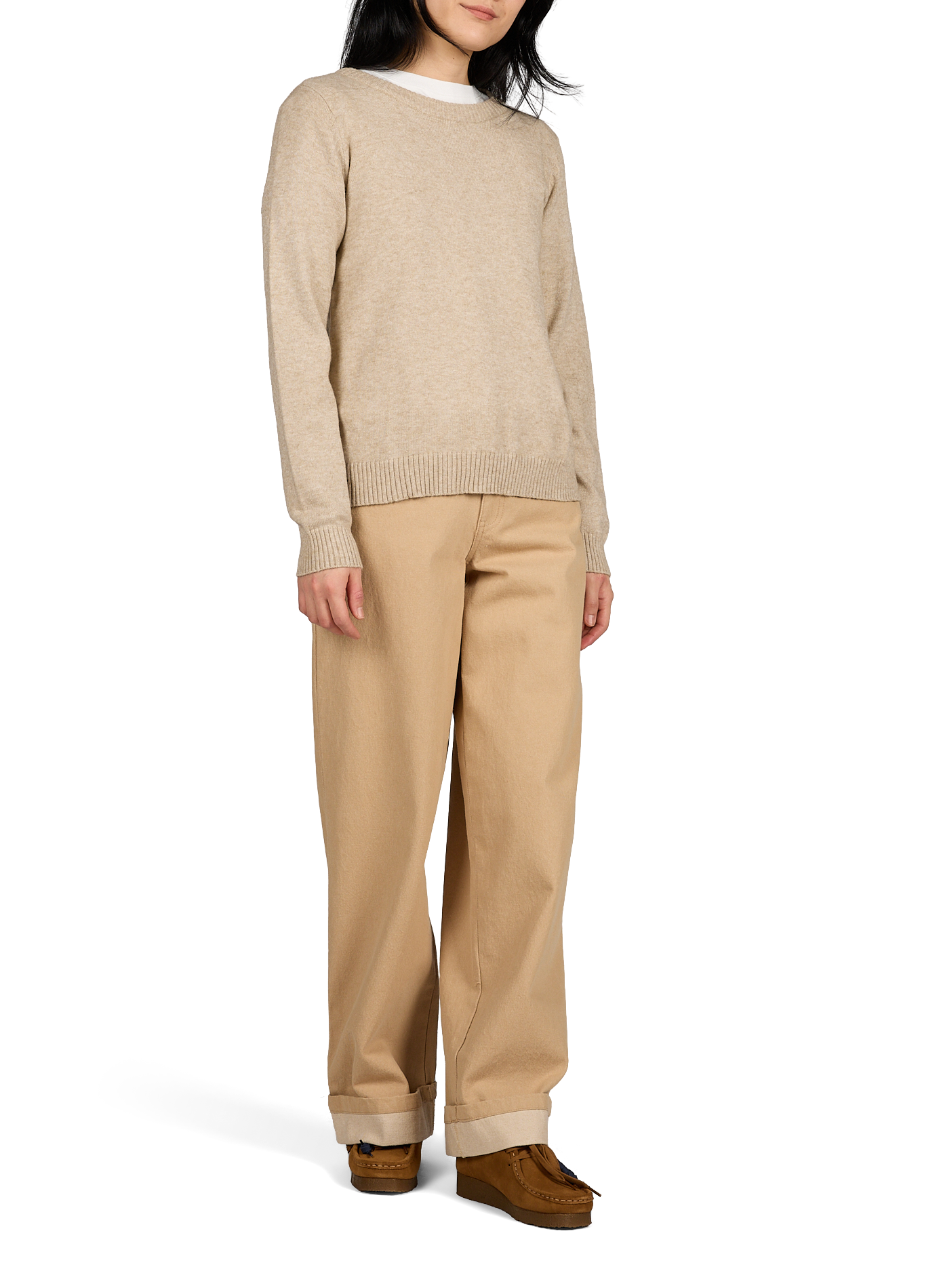 Round neck Viril sweater VILA Beige
