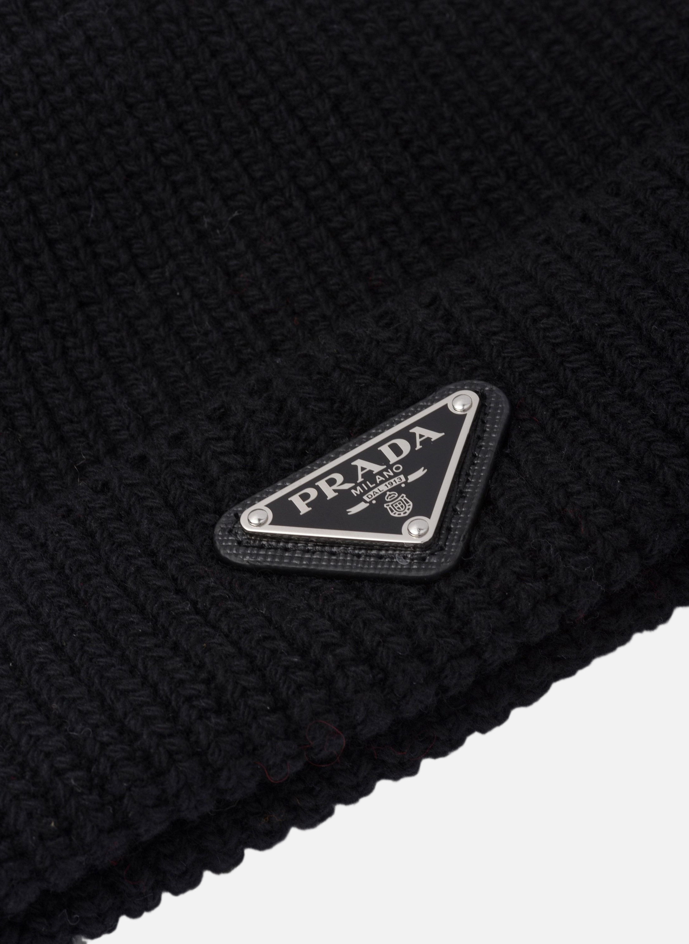 Bonnet en laine et cachemire PRADA Noir