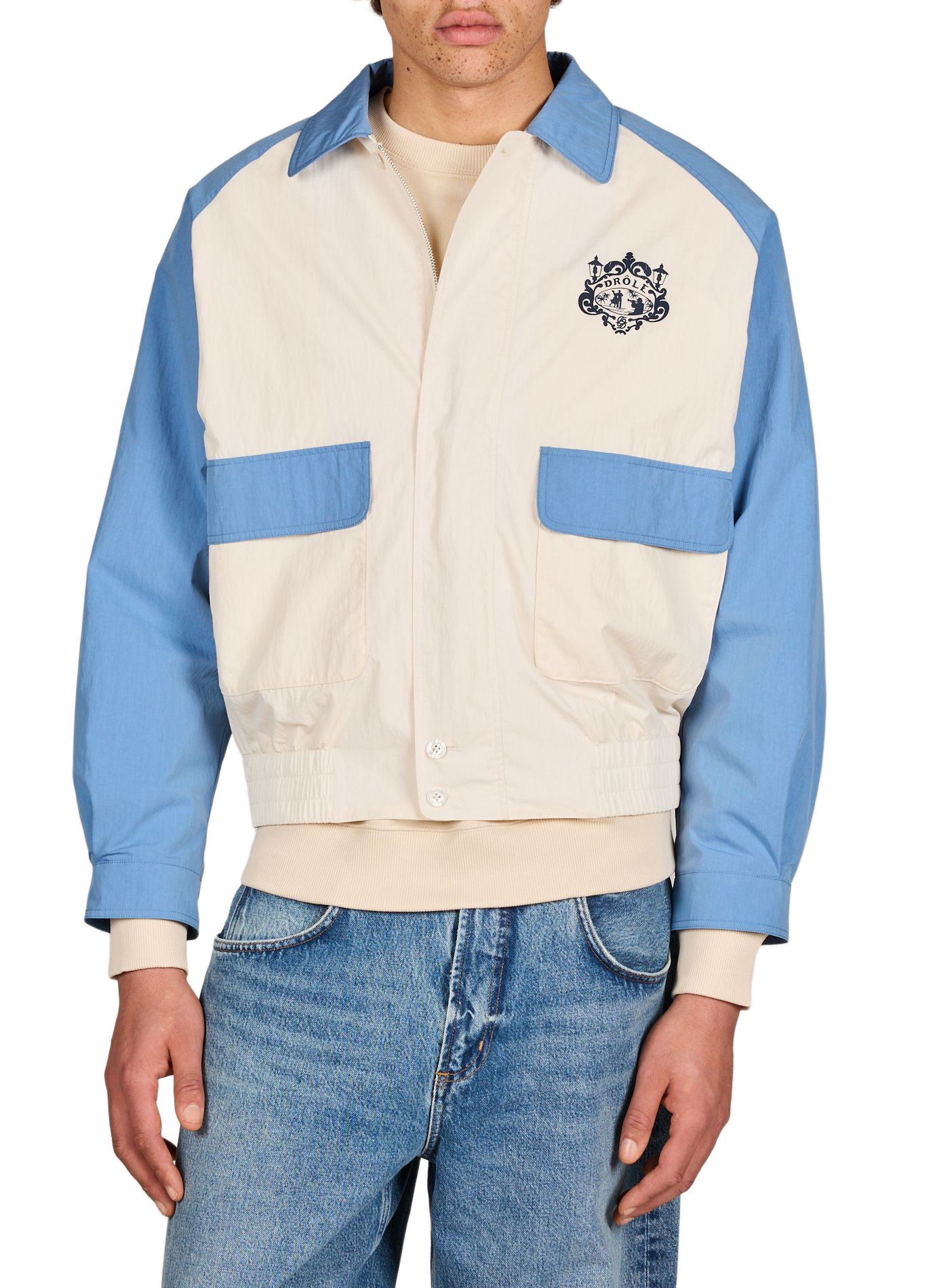 Straight jacket with classic printed collar DROLE DE MONSIEUR Beige