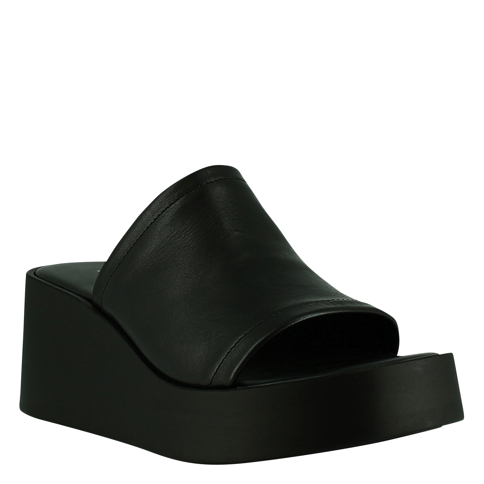 Mules compensées en cuir eugene JONAK Noir