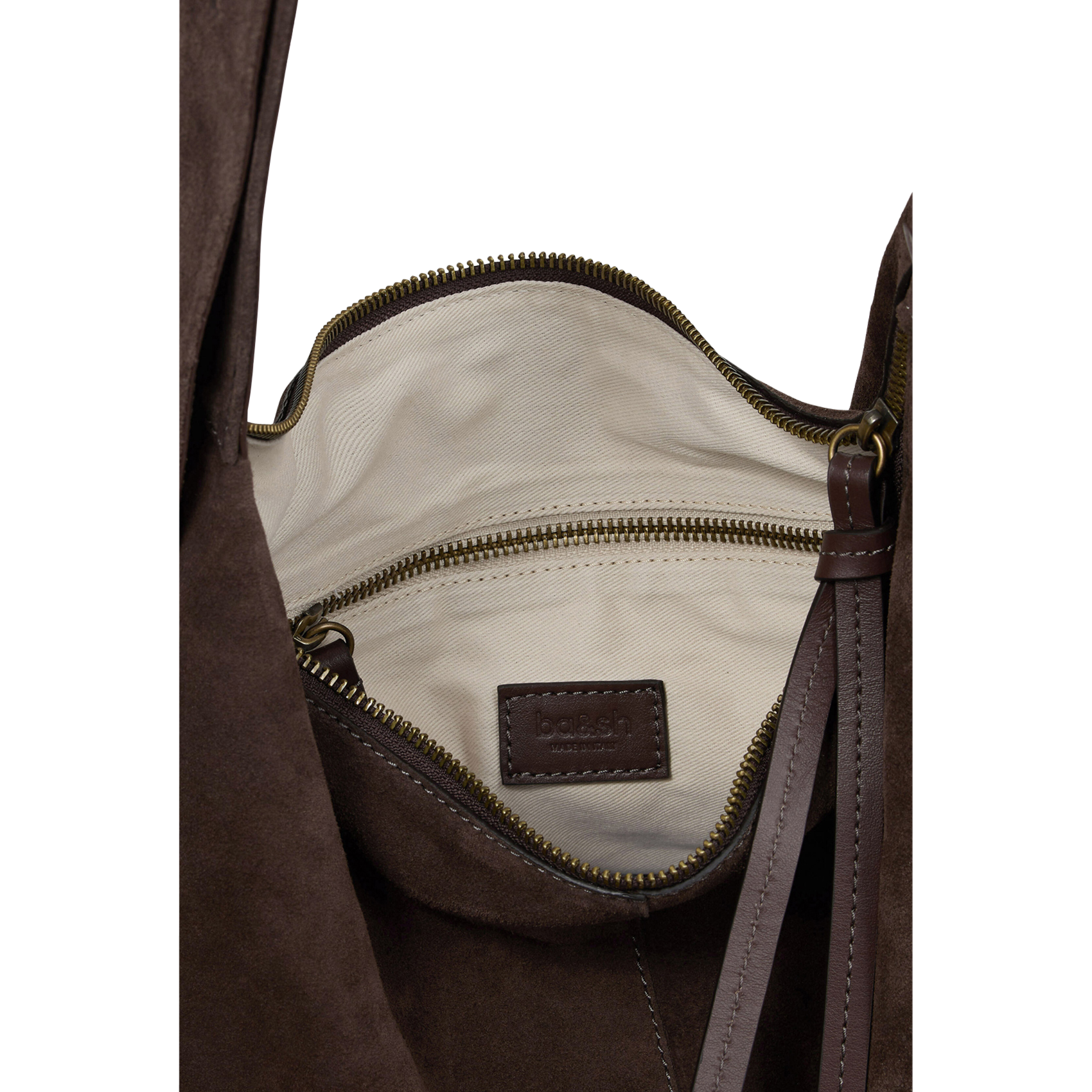 Sac hobo uni en daim youyou hobo BA&SH Marron