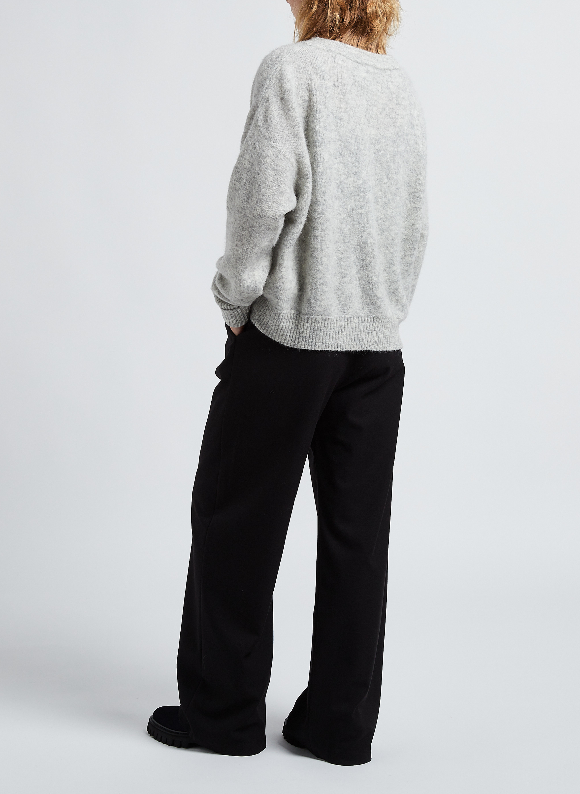 Pull ample col rond en laine mélangée vitow AMERICAN VINTAGE Gris