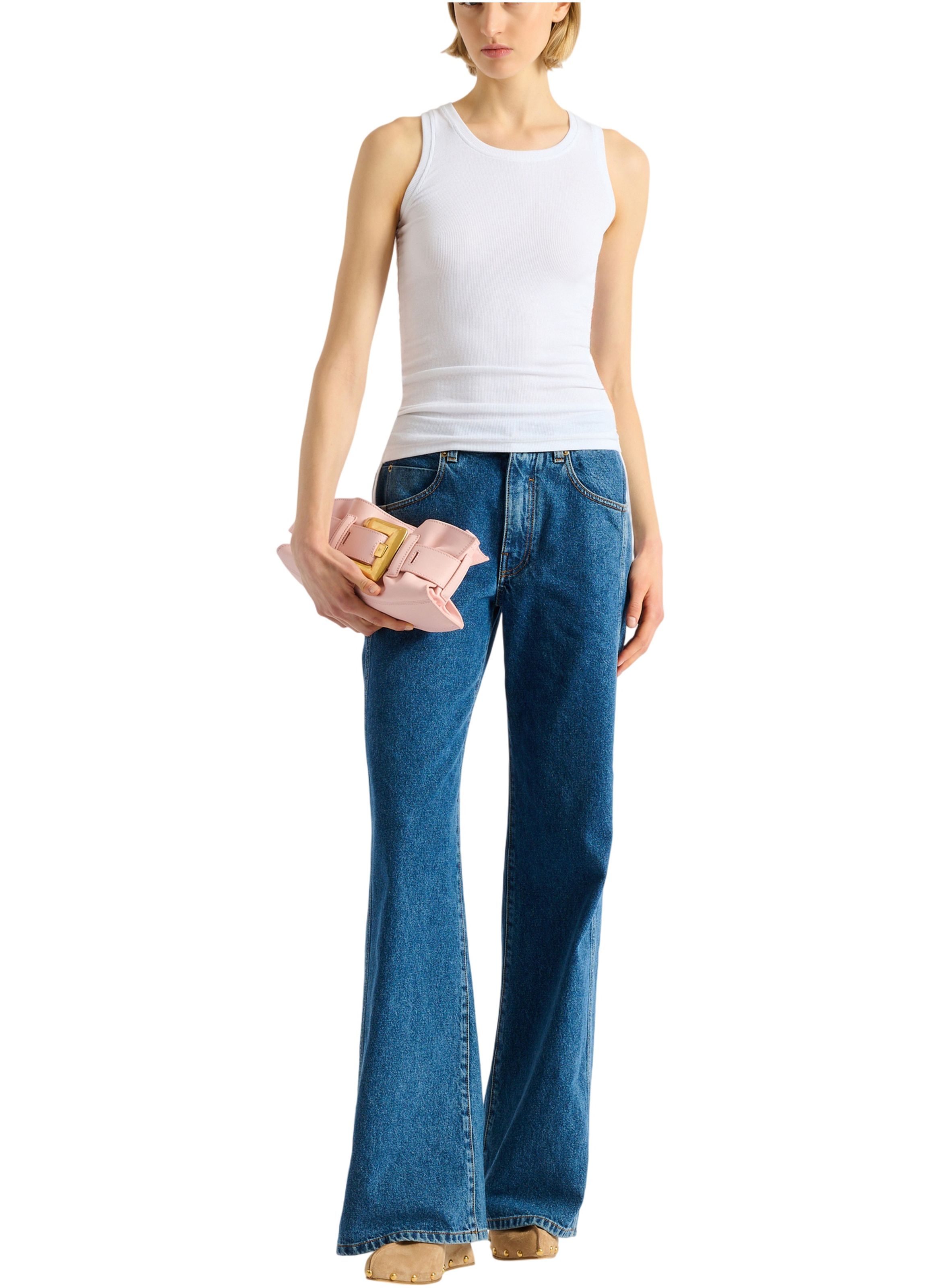 Sac anthem mini en cuir lisse BALMAIN Rose