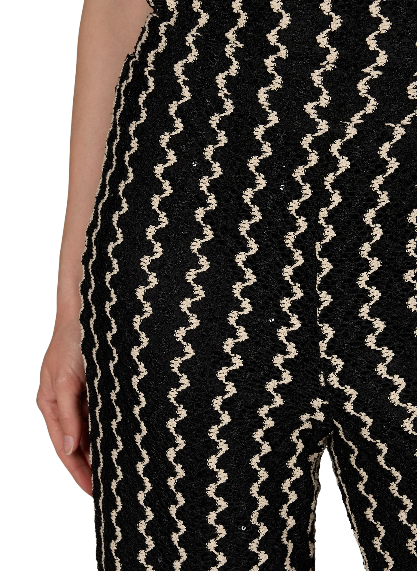 Straight striped lace pants VILA Black