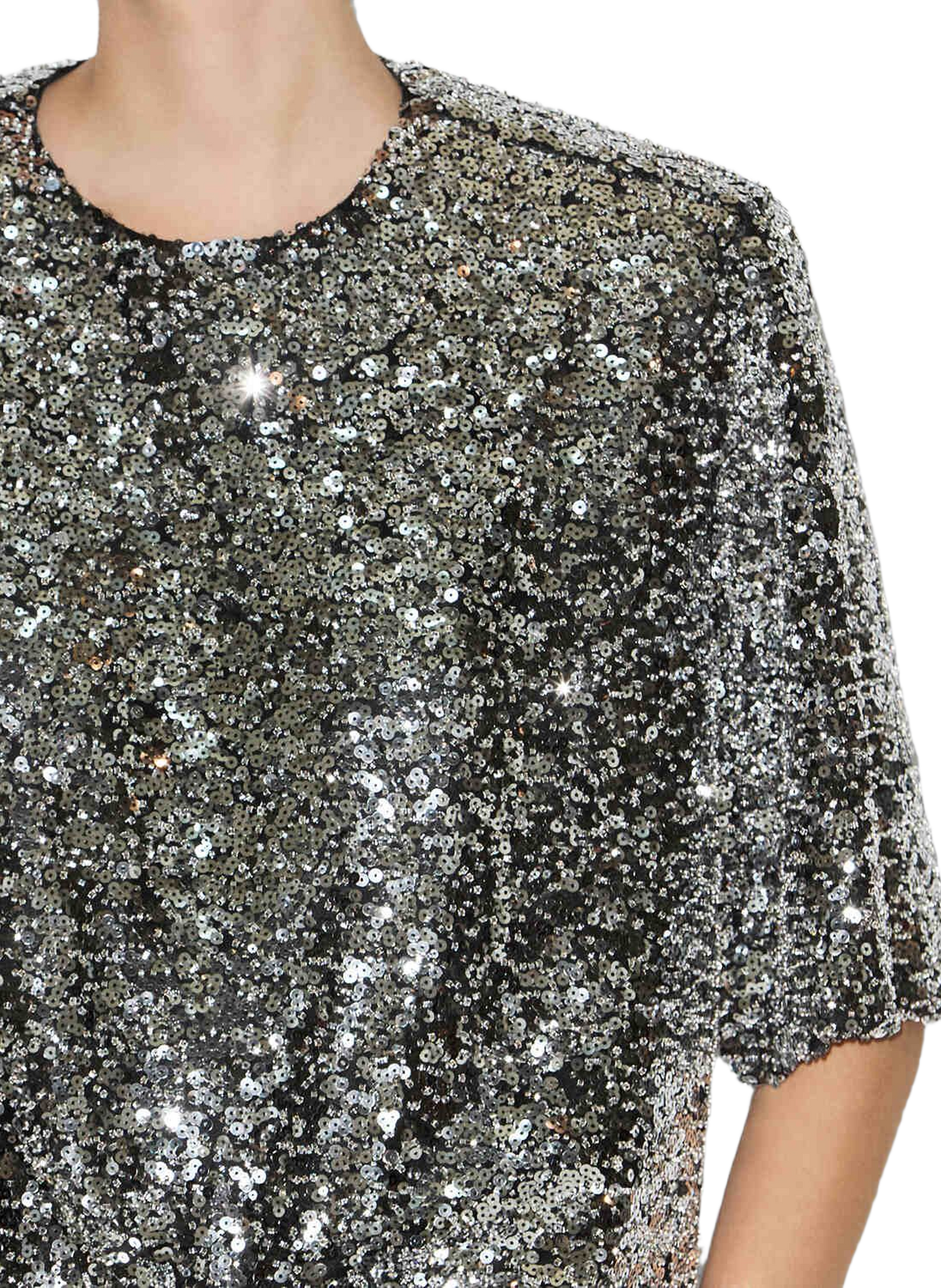 Short-sleeved sequin top ISABEL MARANT Silver