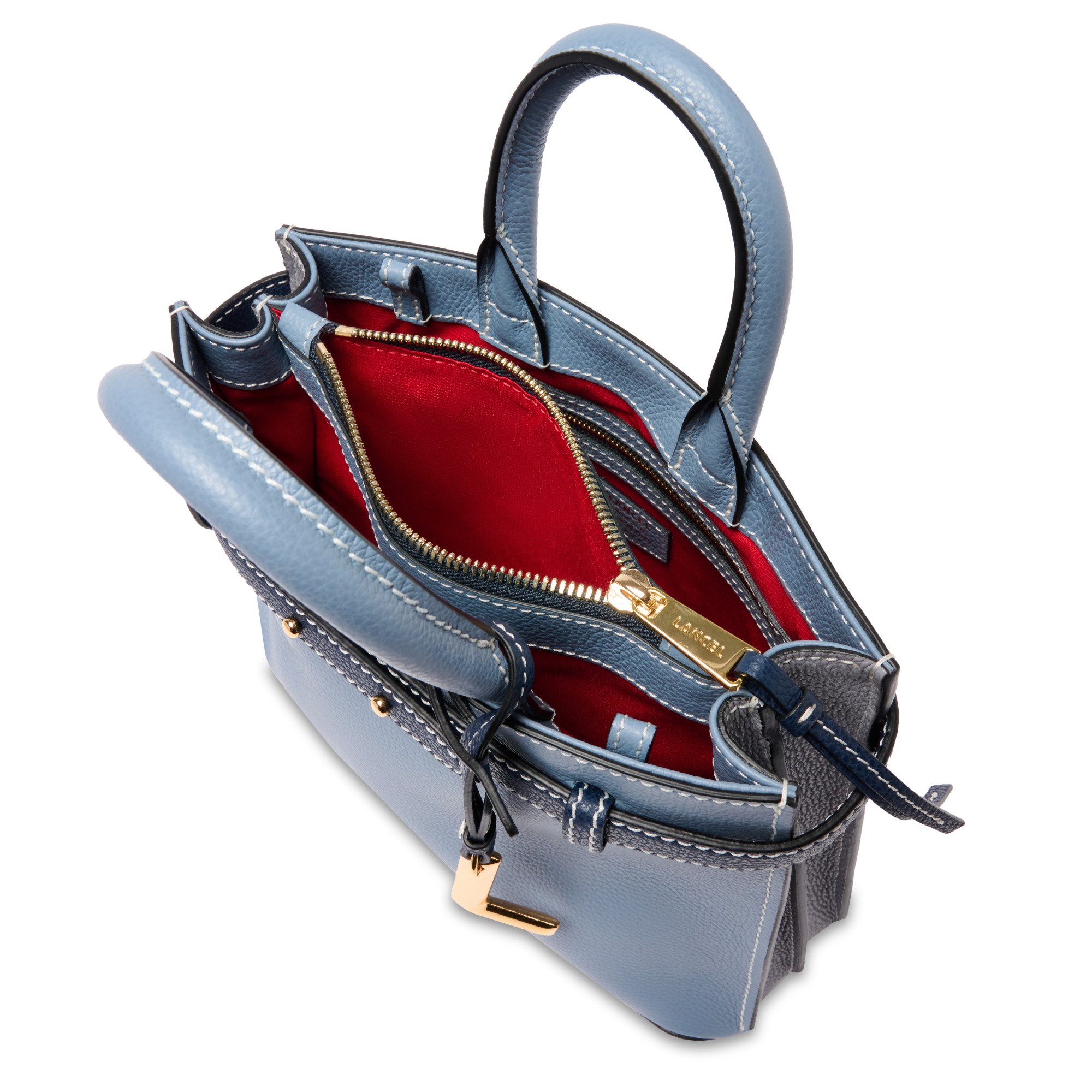 Sac carryall zippé s faubourg de lancel en cuir LANCEL Bleu
